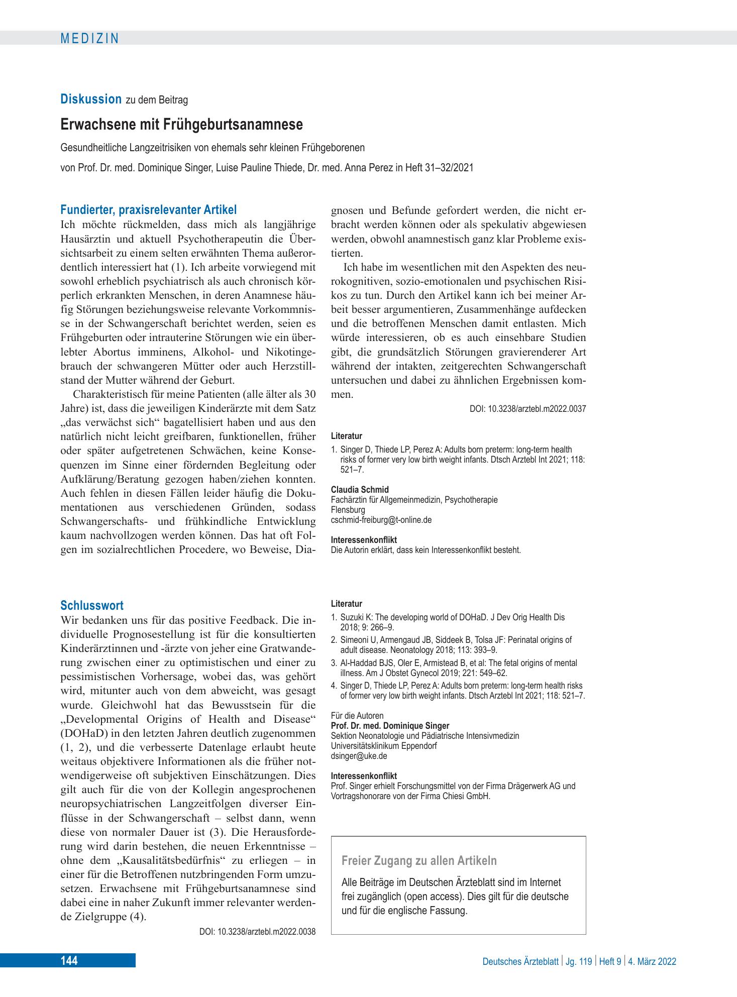 Vorschauseite 1: Schlusswort – Deutsches Ärzteblatt