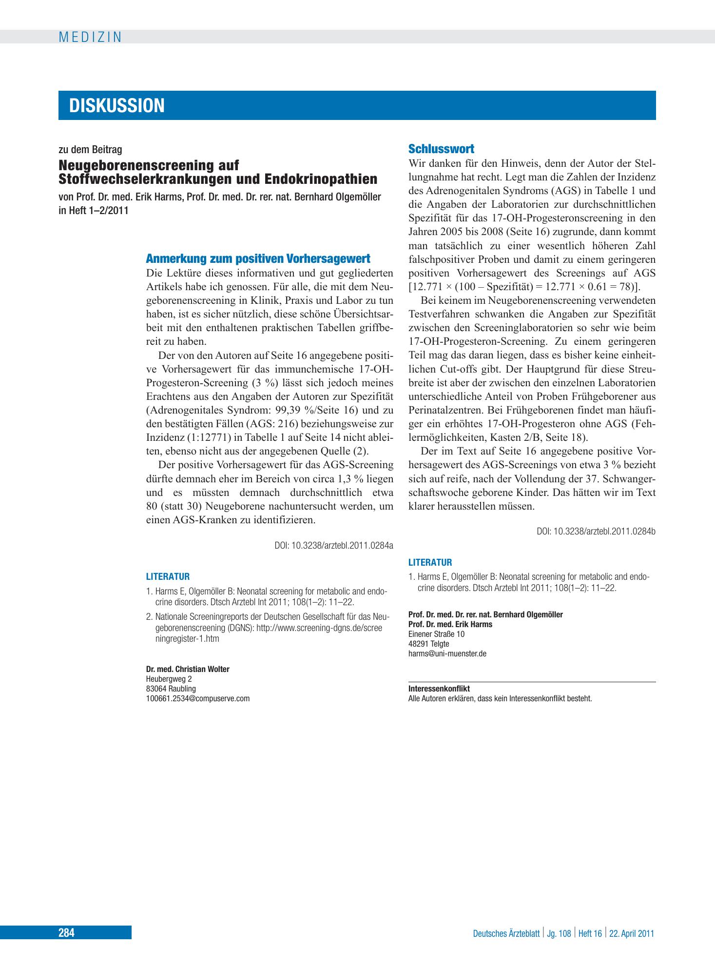 Vorschauseite 1: Schlusswort – Deutsches Ärzteblatt