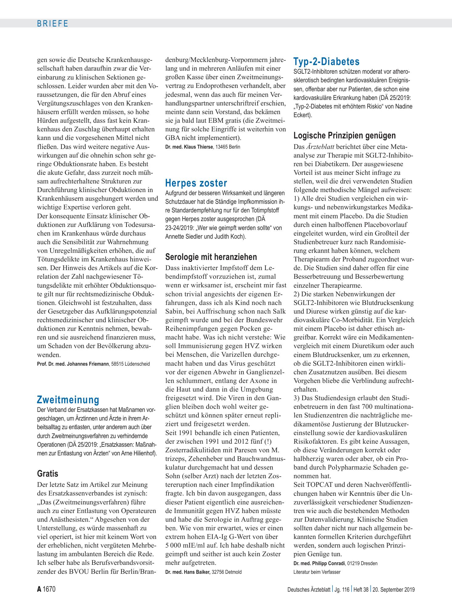 Vorschauseite 1: Zweitmeinung: Gratis – Deutsches Ärzteblatt