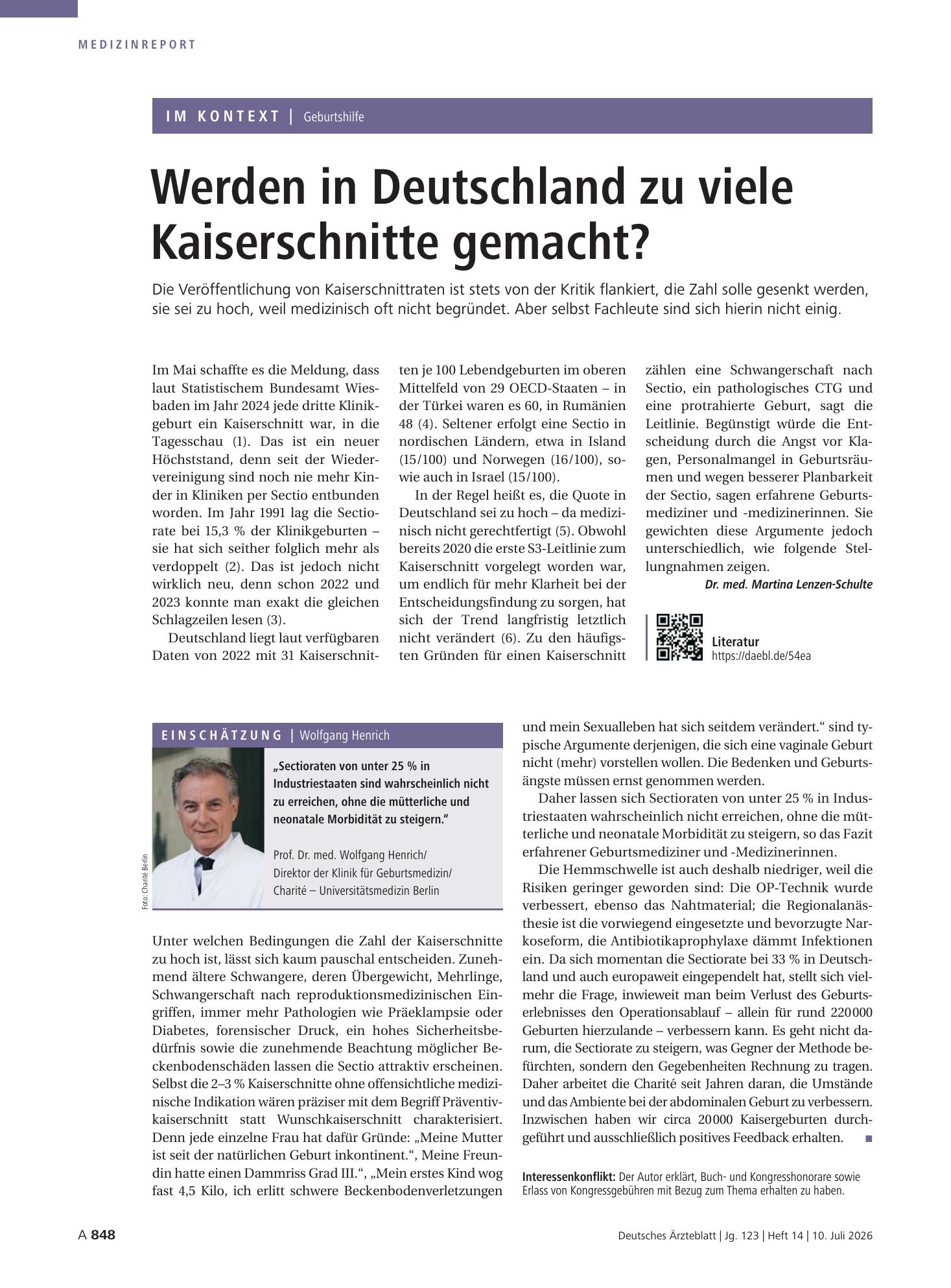 Vorschauseite 1: Geburtshilfe: Werden in Deutschland zu viele Kaiserschnitte gemacht? – Deutsches Ärzteblatt