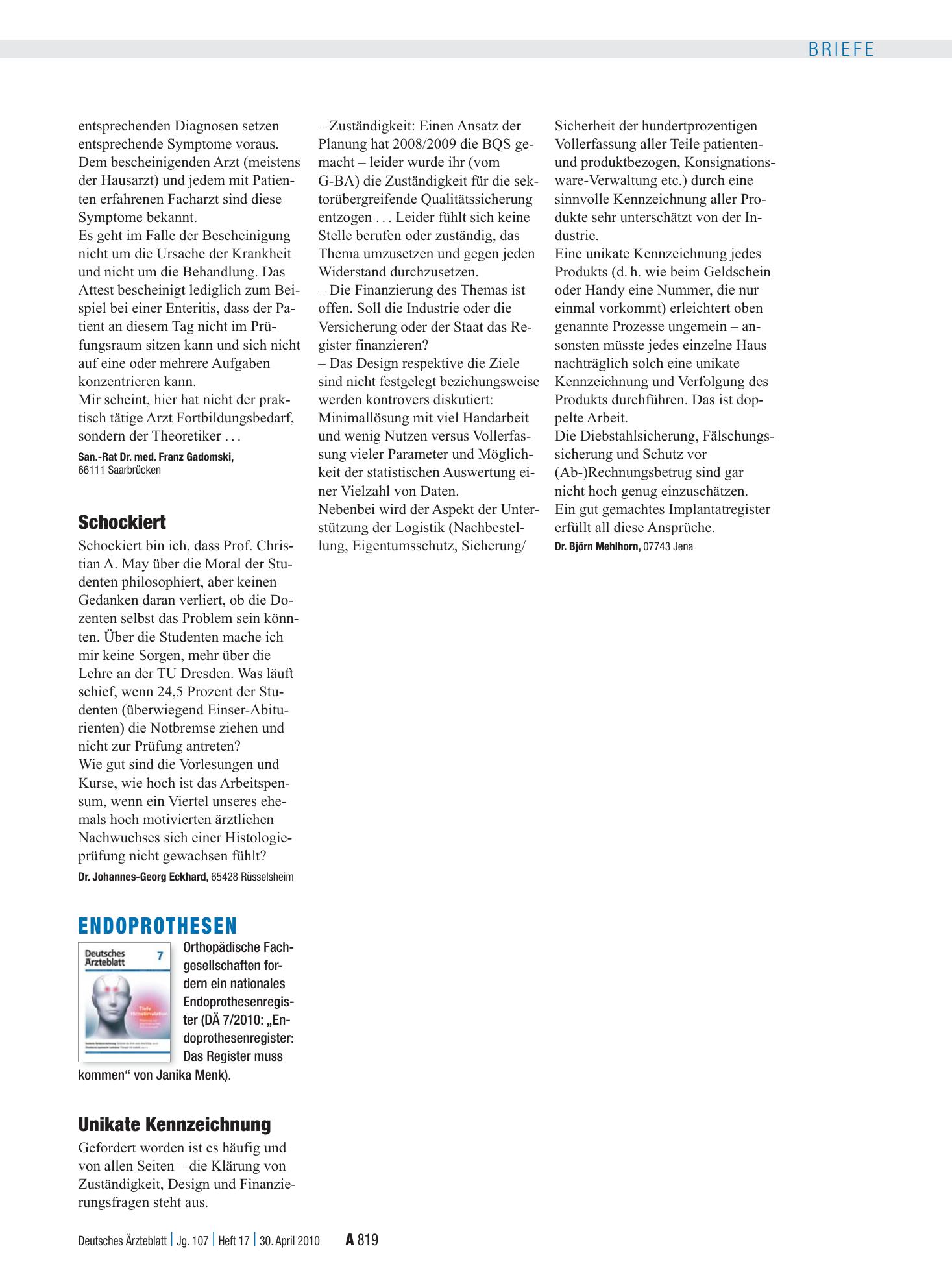 Vorschauseite 1: Krankschreibungen: Schockiert – Deutsches Ärzteblatt