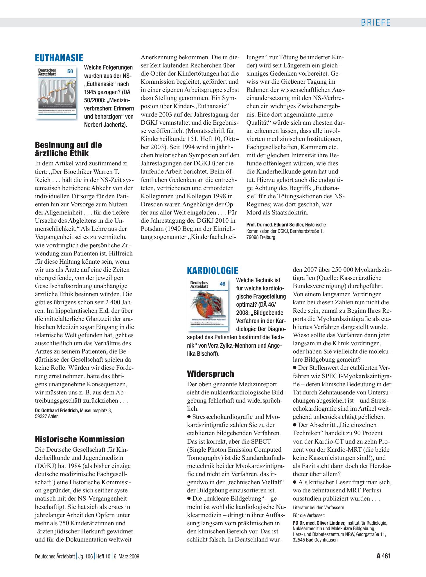 Vorschauseite 1: Kardiologie: Widerspruch – Deutsches Ärzteblatt