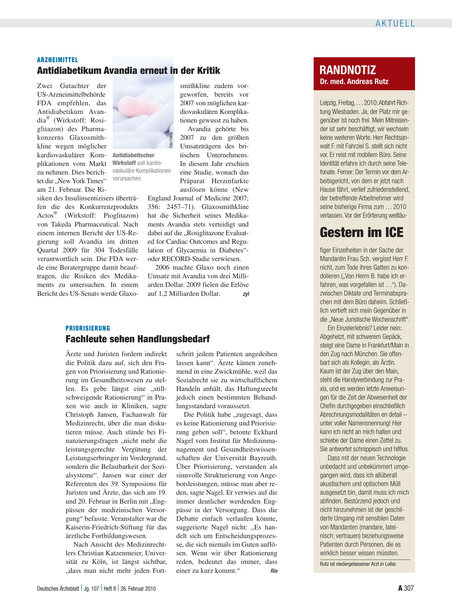 Vorschauseite 1: Randnotiz: Gestern im ICE – Deutsches Ärzteblatt