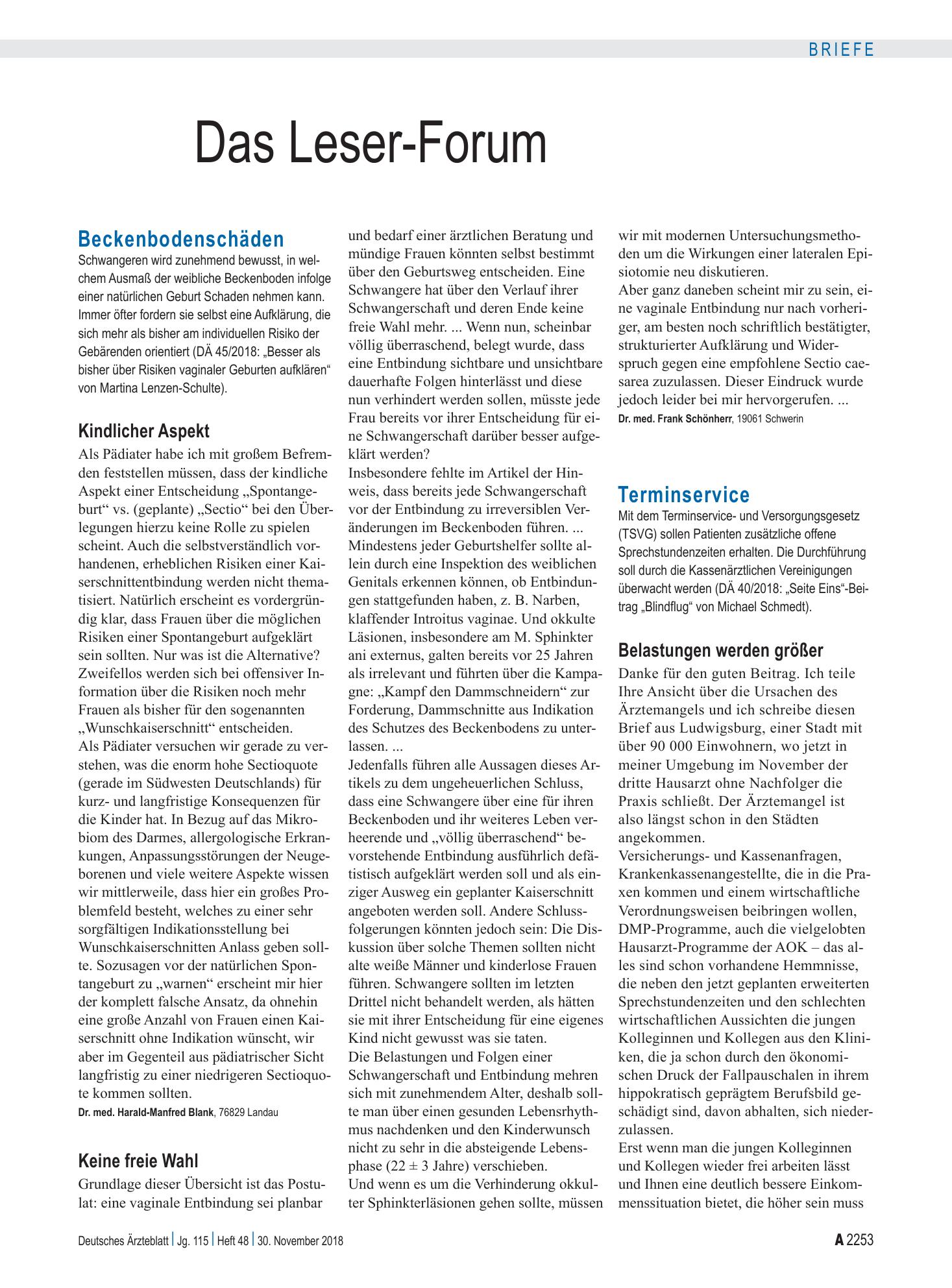 Vorschauseite 1: Terminservice: Belastungen werden größer – Deutsches Ärzteblatt