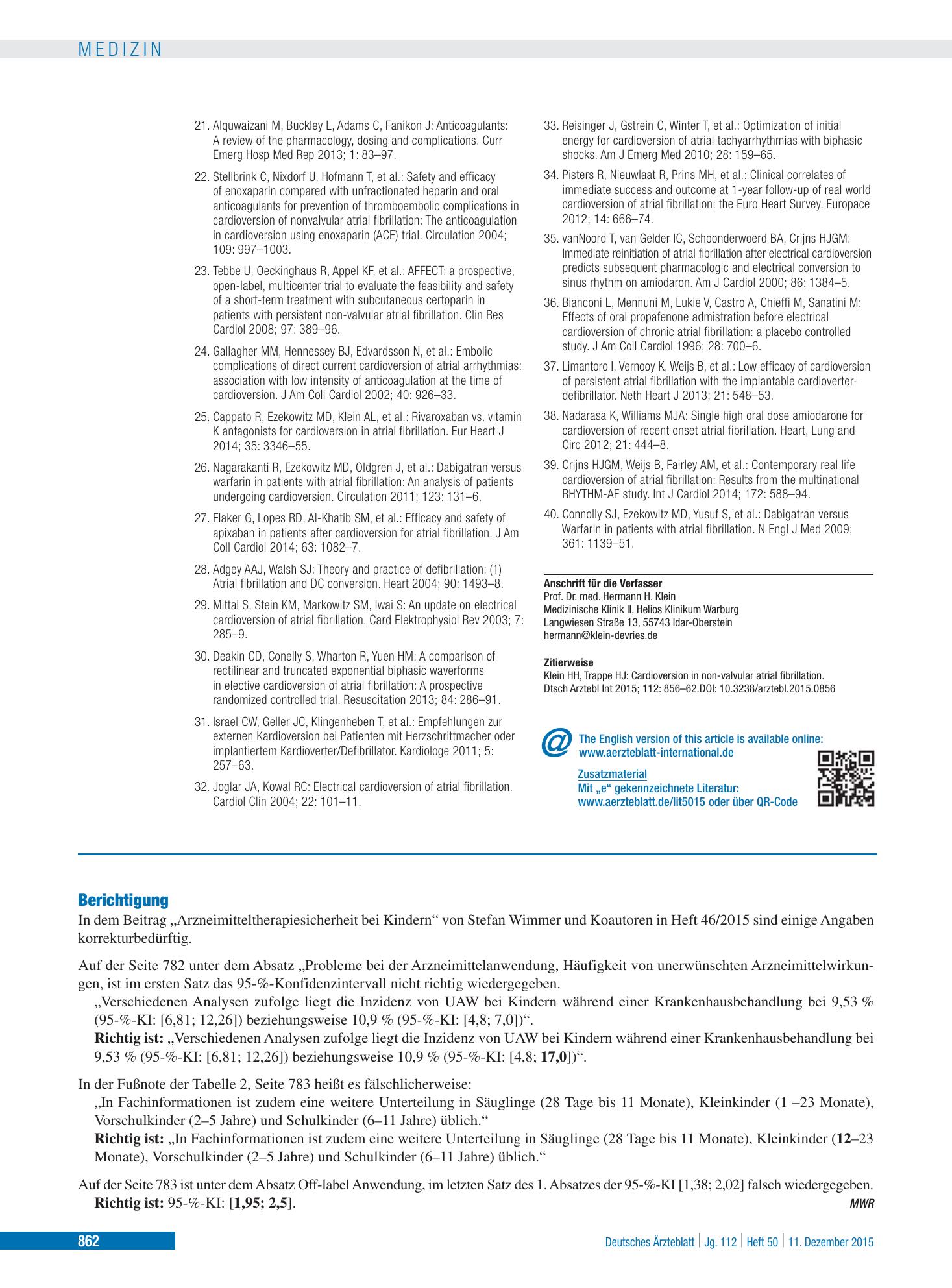 Vorschauseite 1: Berichtigung – Deutsches Ärzteblatt