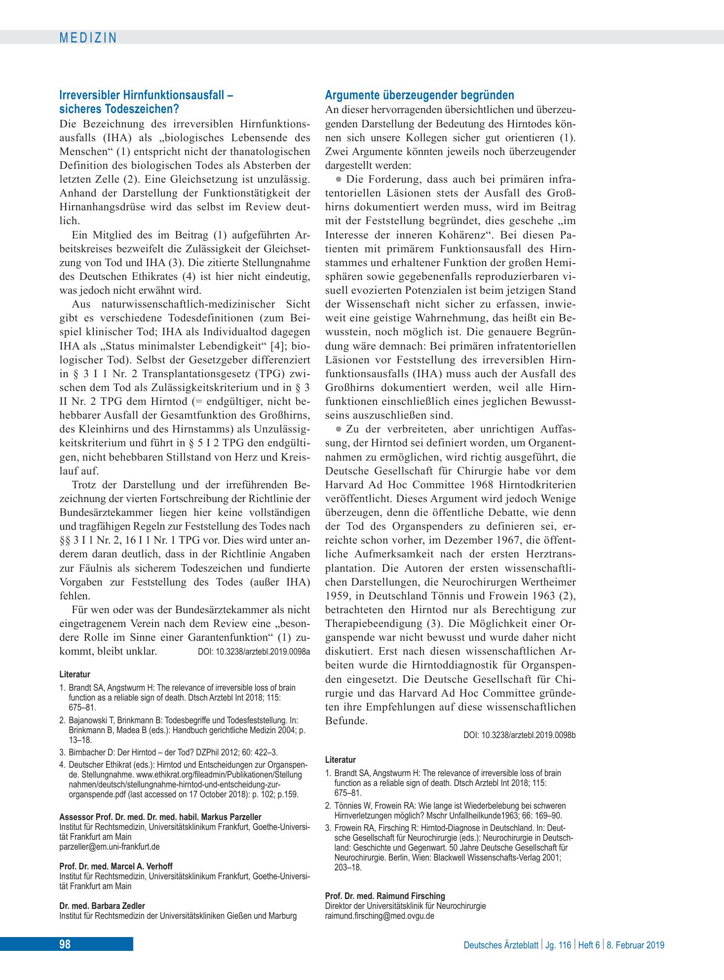 Vorschauseite 1: Argumente überzeugender begründen – Deutsches Ärzteblatt