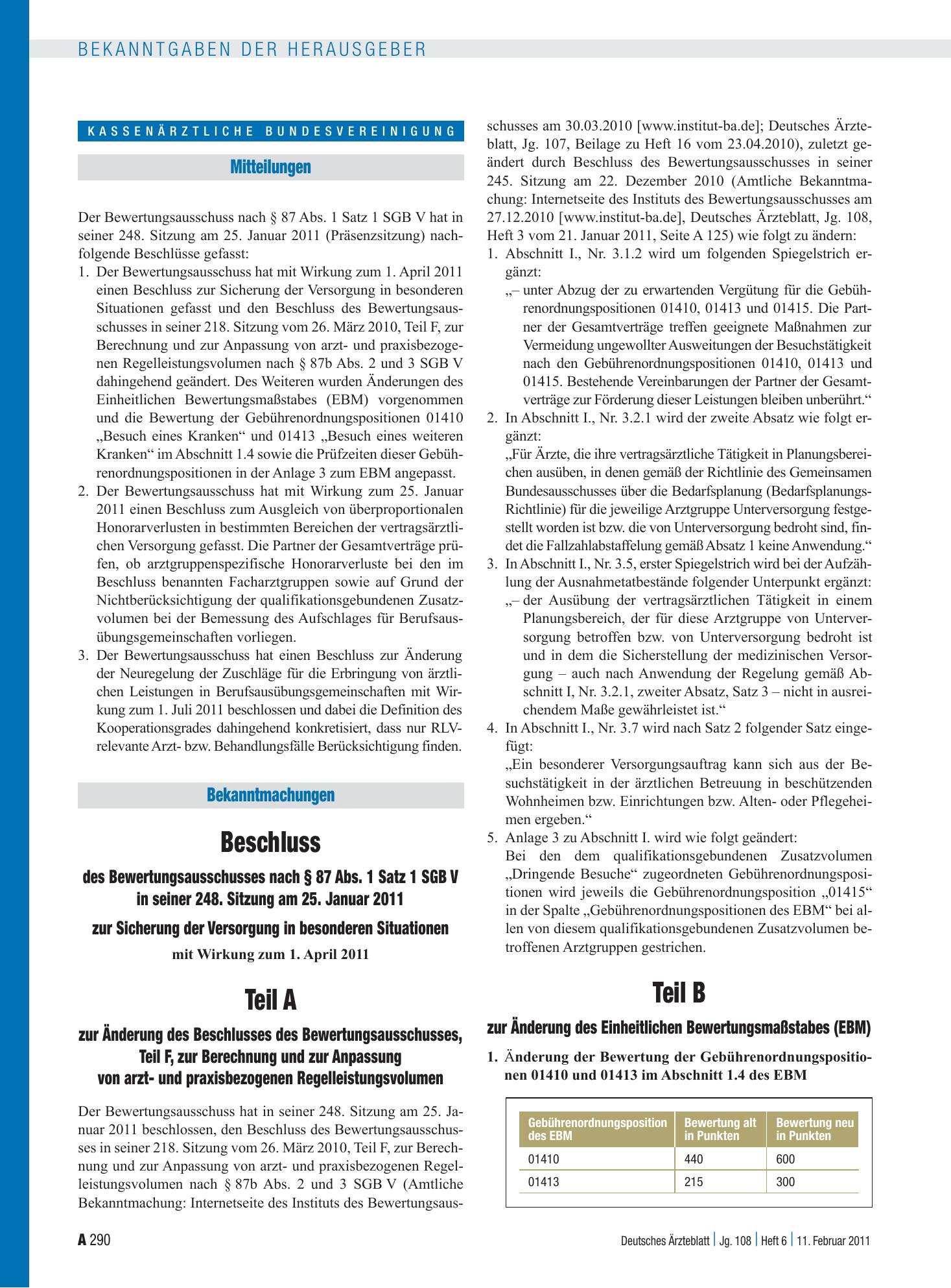 Vorschauseite 1: Mitteilungen – Deutsches Ärzteblatt