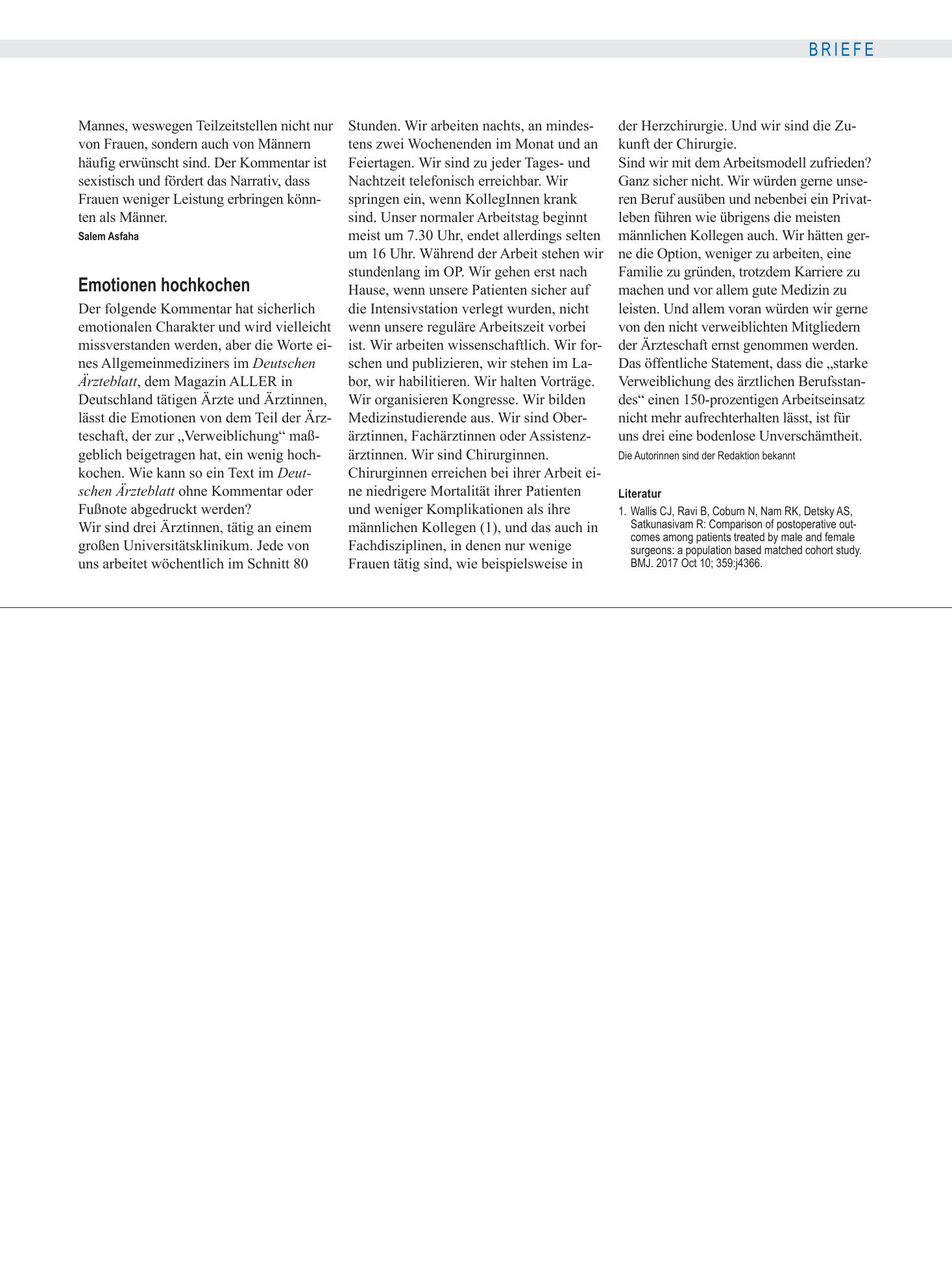 Vorschauseite 1: Ärztemangel: Emotionen hochkochen – Deutsches Ärzteblatt