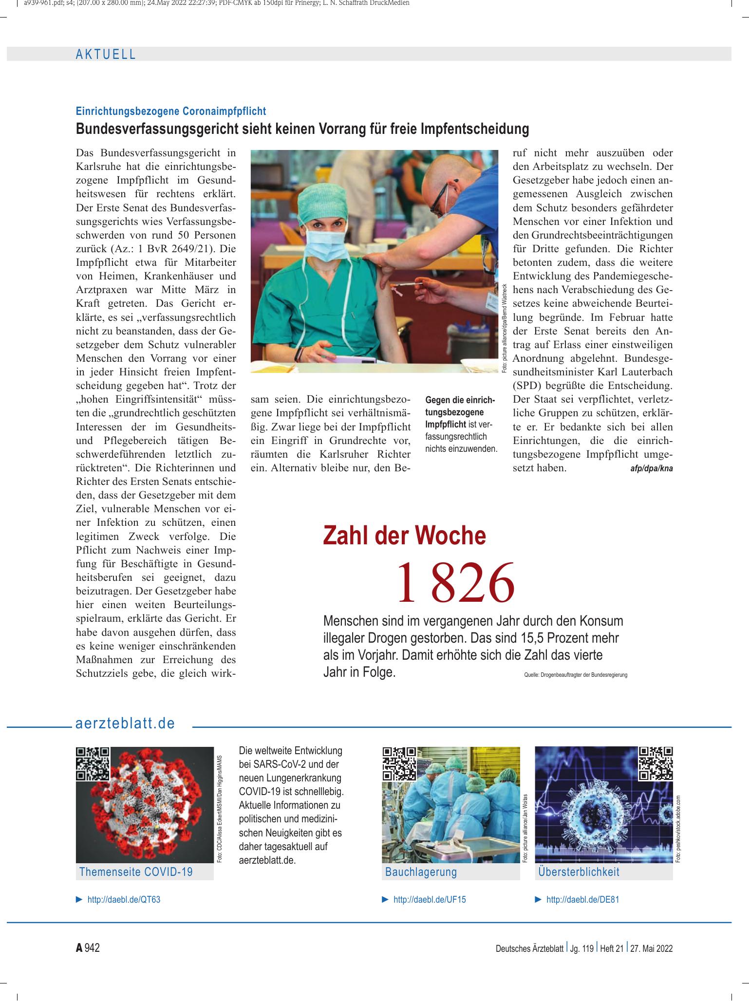 Vorschauseite 1: aerzteblatt.de – Deutsches Ärzteblatt
