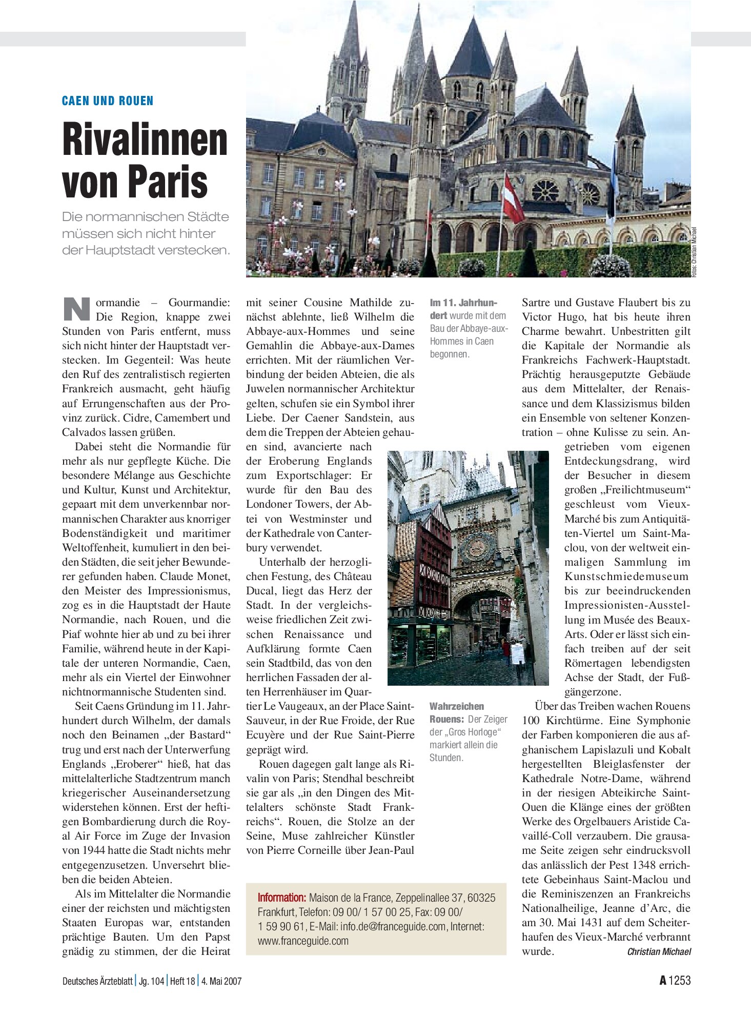 Vorschauseite 1: Caen und Rouen: Rivalinnen von Paris – Deutsches Ärzteblatt