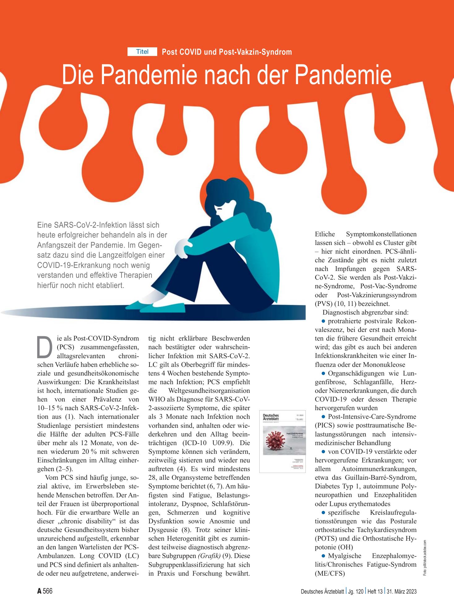 Vorschauseite 1: Post COVID und Post-Vakzin-Syndrom: Die Pandemie nach der Pandemie – Deutsches Ärzteblatt