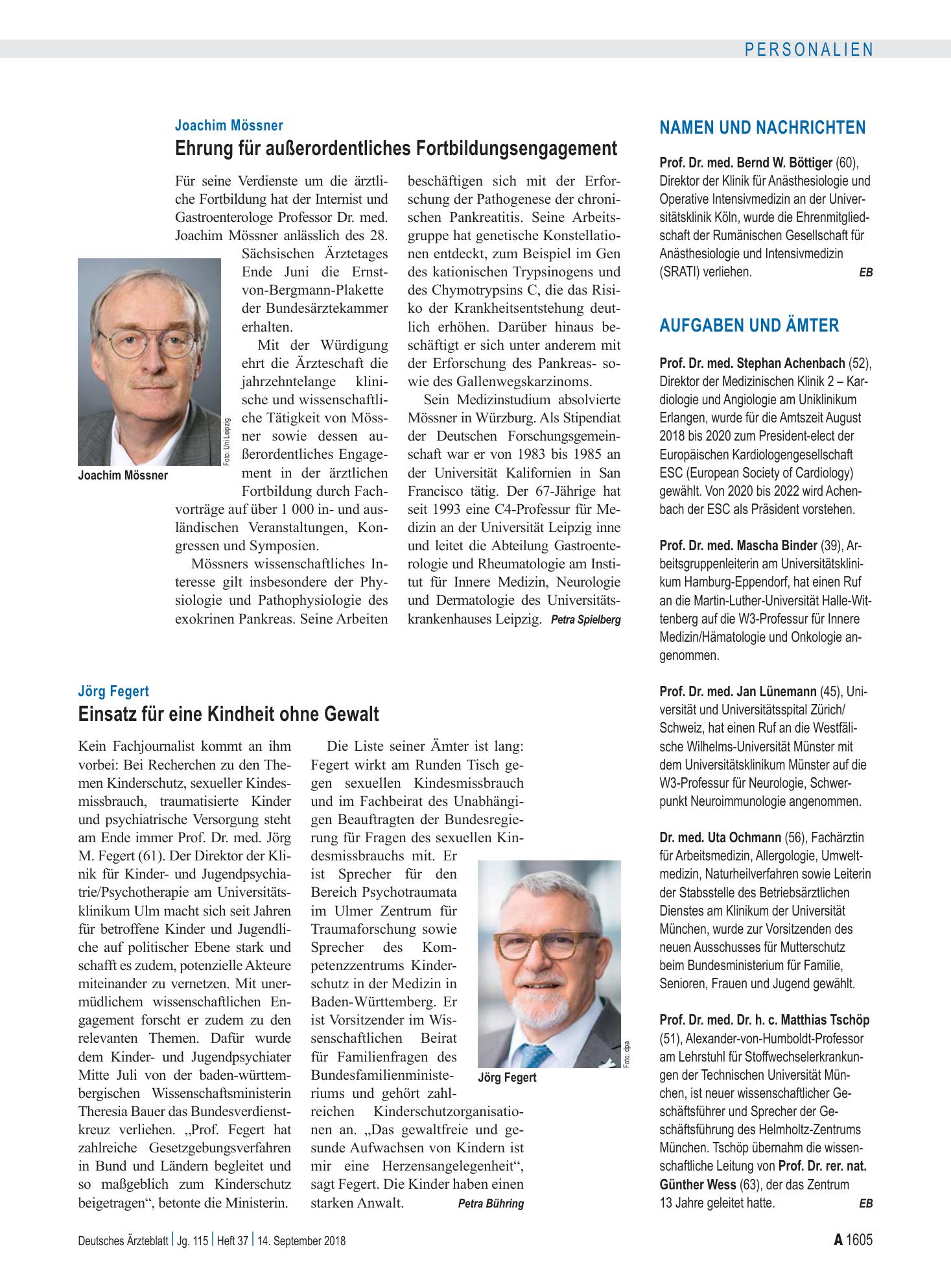 Vorschauseite 1: Aufgaben und Ämter – Deutsches Ärzteblatt