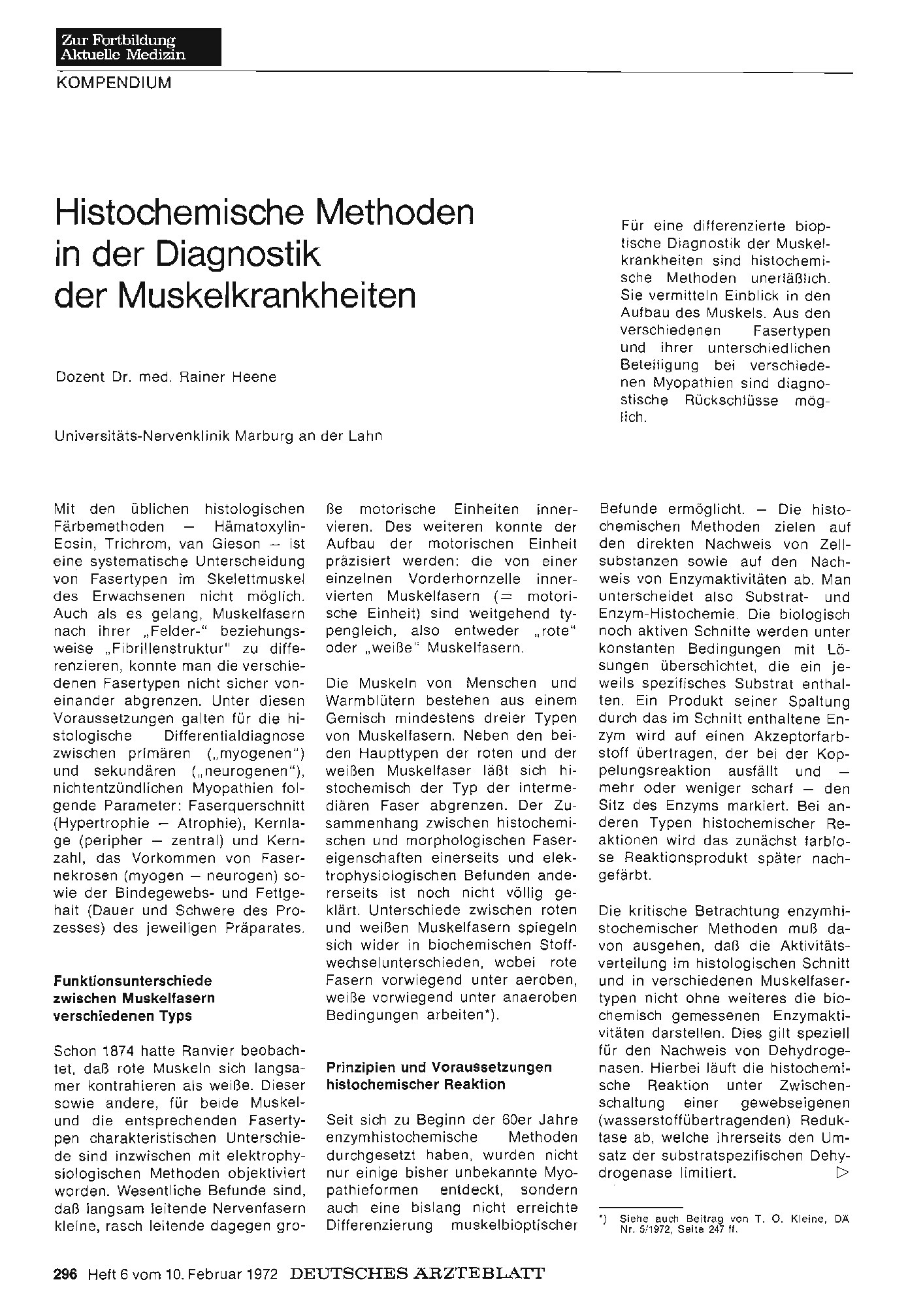 Vorschauseite 1: Histochemische Methoden in der Diagnostik der Muskelkrankheiten