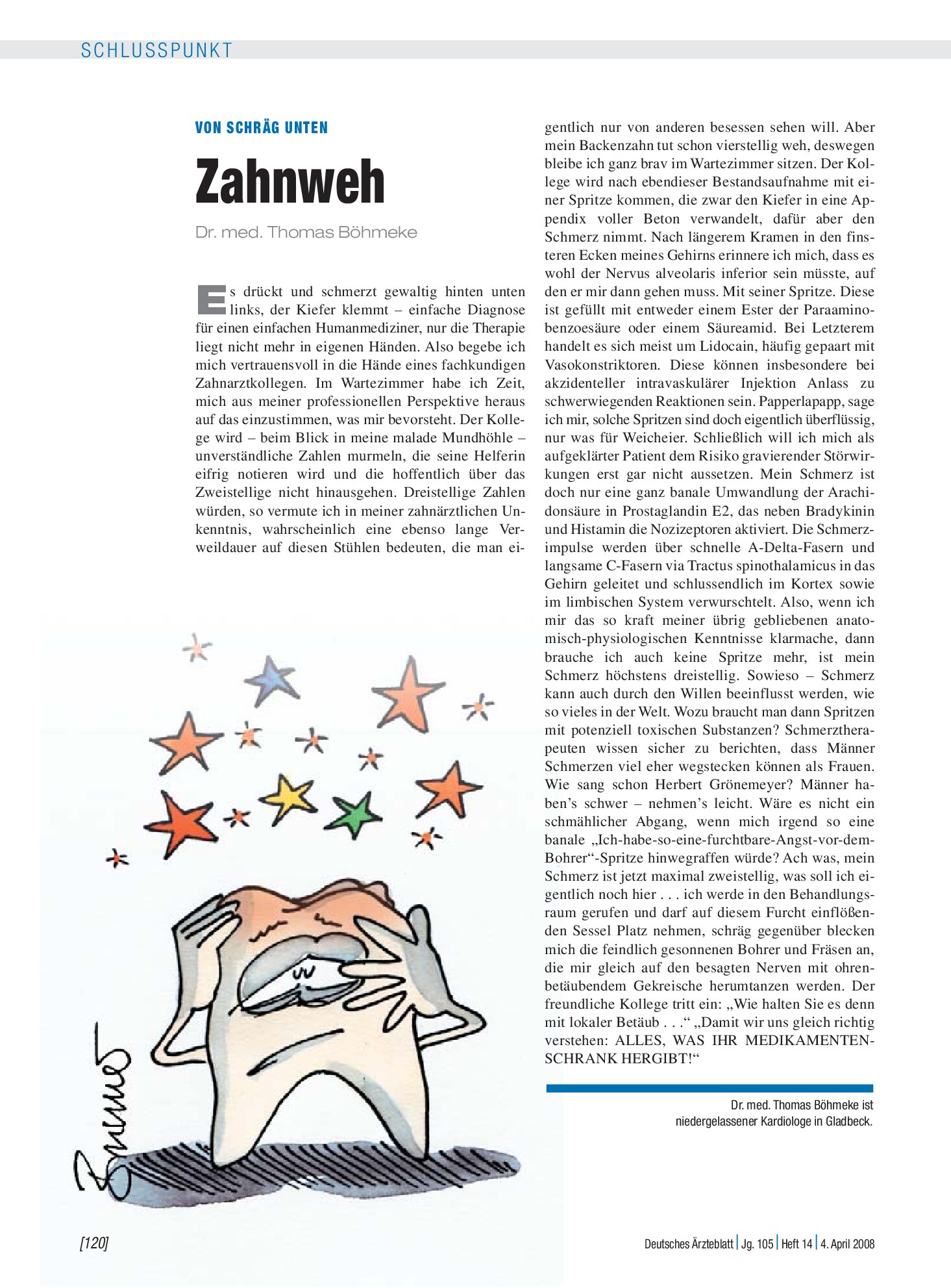 Vorschauseite 1: Von schräg unten: Zahnweh – Deutsches Ärzteblatt