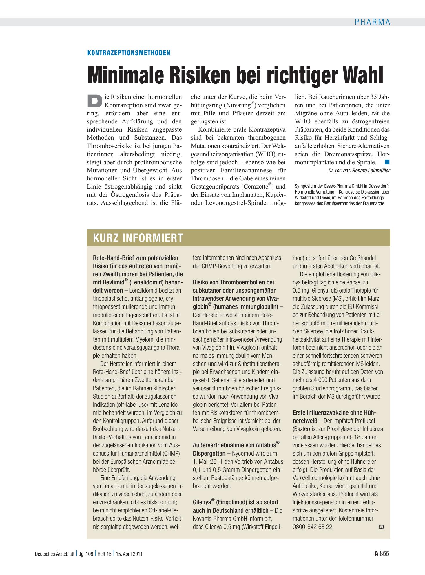 Vorschauseite 1: Kurz informiert – Deutsches Ärzteblatt