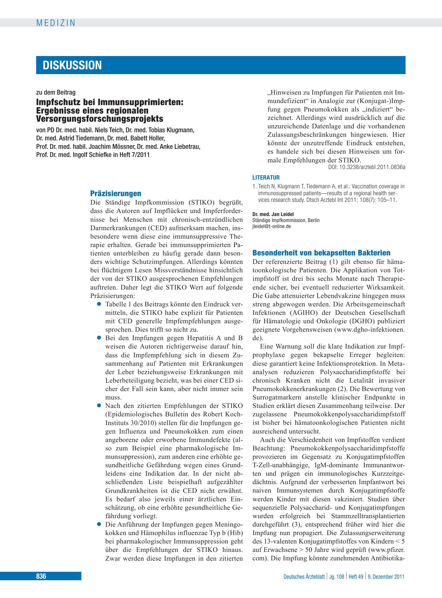 Vorschauseite 1: Präzisierungen – Deutsches Ärzteblatt