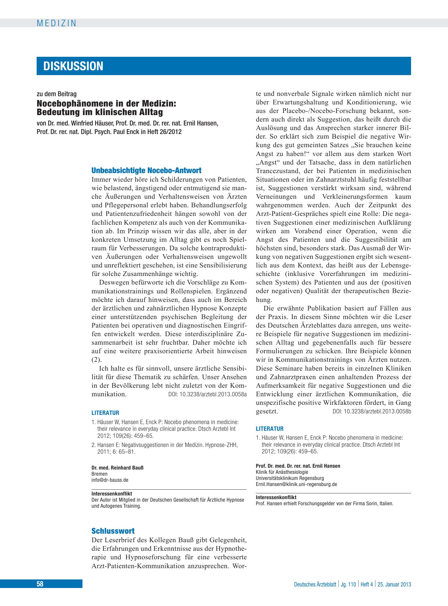 Vorschauseite 1: Schlusswort – Deutsches Ärzteblatt