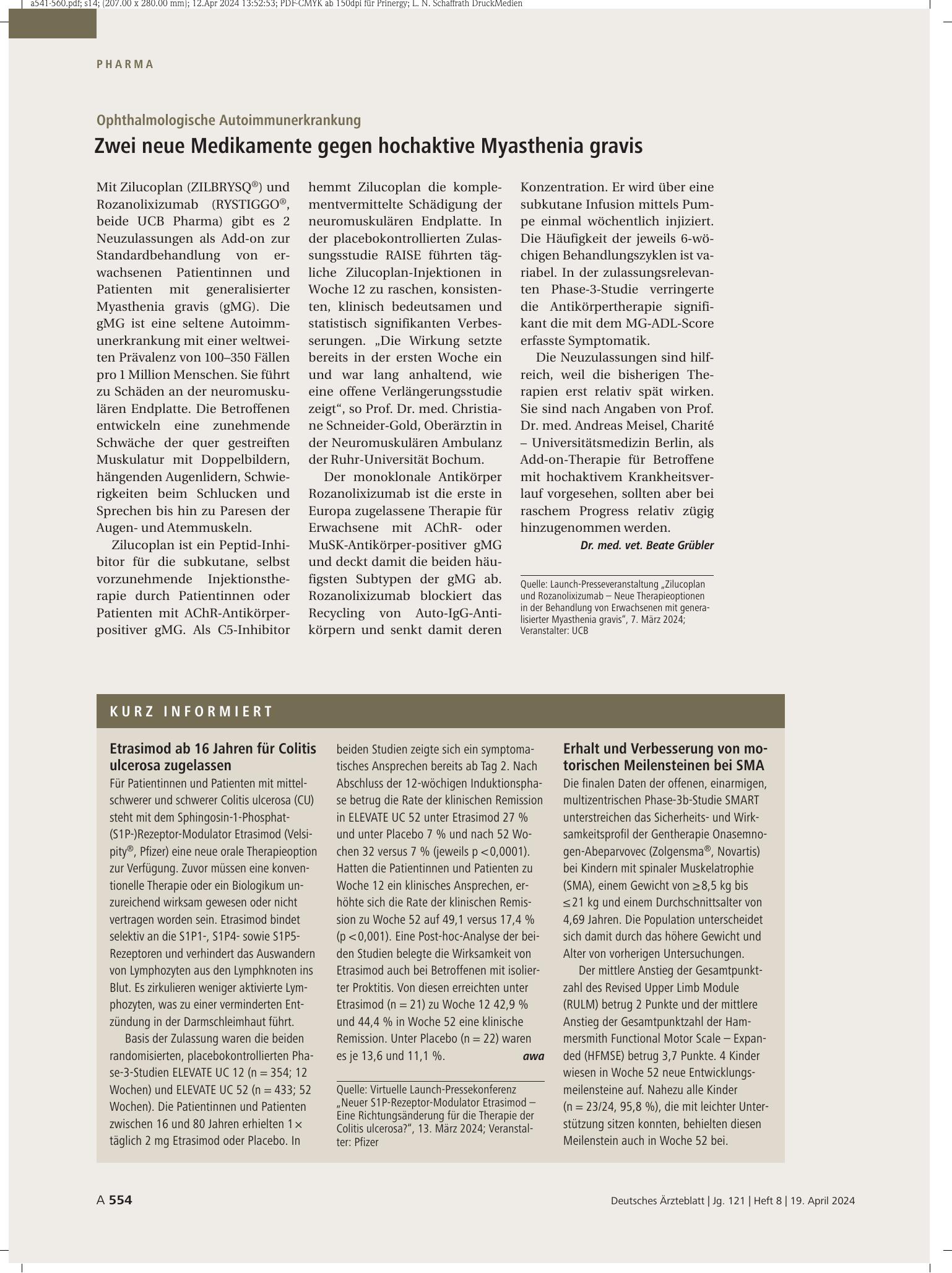 Vorschauseite 1: Kurz informiert – Deutsches Ärzteblatt