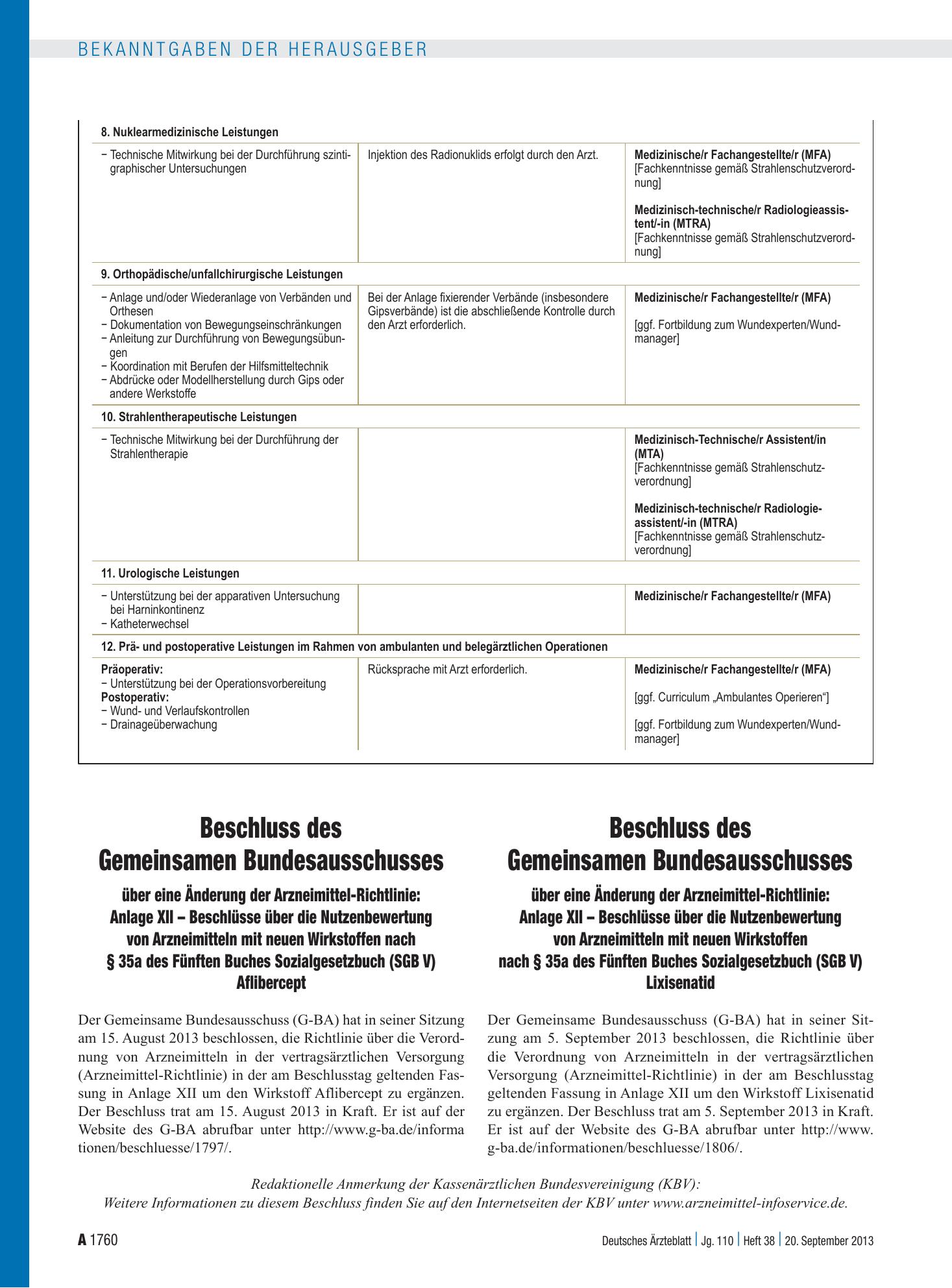 Vorschauseite 1: Beschluss des Gemeinsamen Bundesausschusses über eine Änderung der Arzneimittel-Richtlinie: Anlage XII – Beschlüsse über die Nutzenbewertung von Arzneimitteln mit neuen Wirkstoffe…