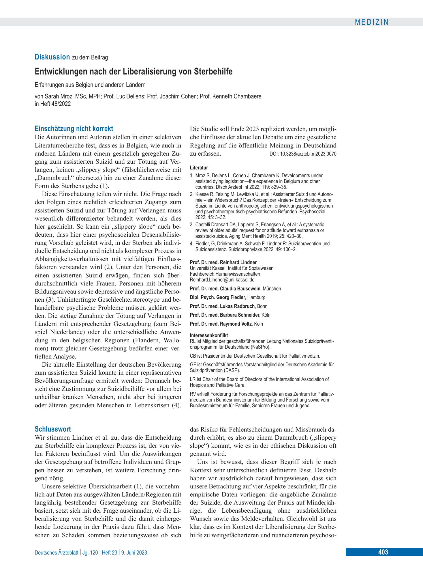 Vorschauseite 1: Schlusswort – Deutsches Ärzteblatt