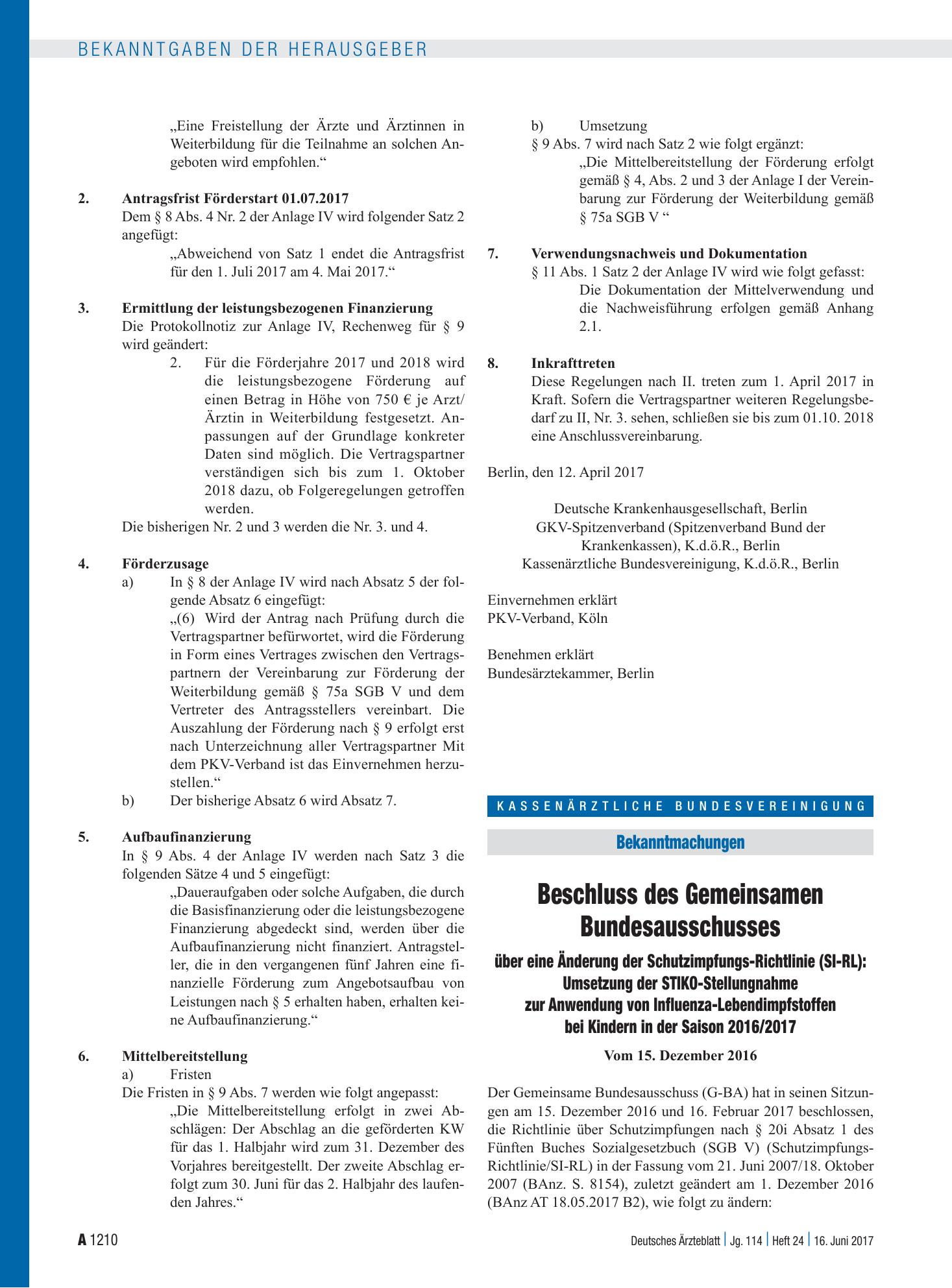 Vorschauseite 1: Beschluss des Gemeinsamen Bundesausschusses über eine Änderung der Schutzimpfungs-Richtlinie (SI-RL): Umsetzung der STIKO-Stellungnahme zur Anwendung von Influenza-Lebendimpfstoff…