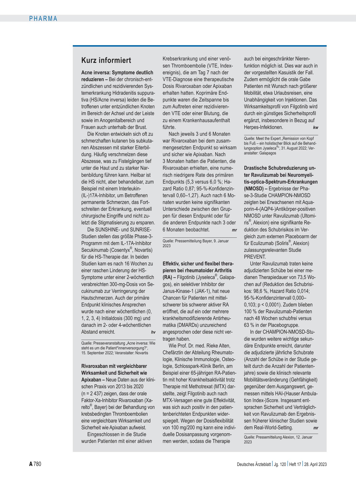 Vorschauseite 1: Kurz informiert – Deutsches Ärzteblatt