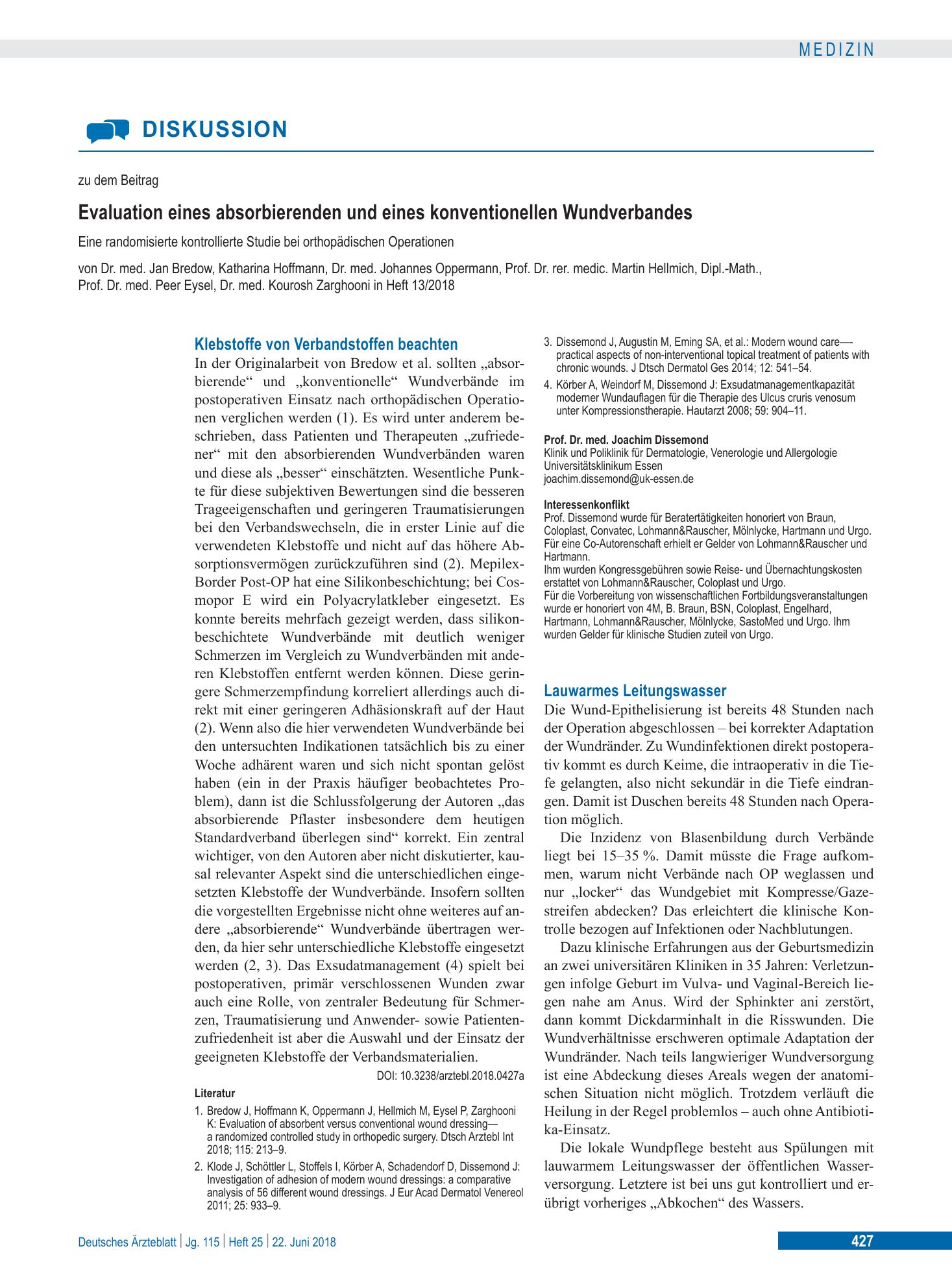 Vorschauseite 1: Lauwarmes Leitungswasser – Deutsches Ärzteblatt