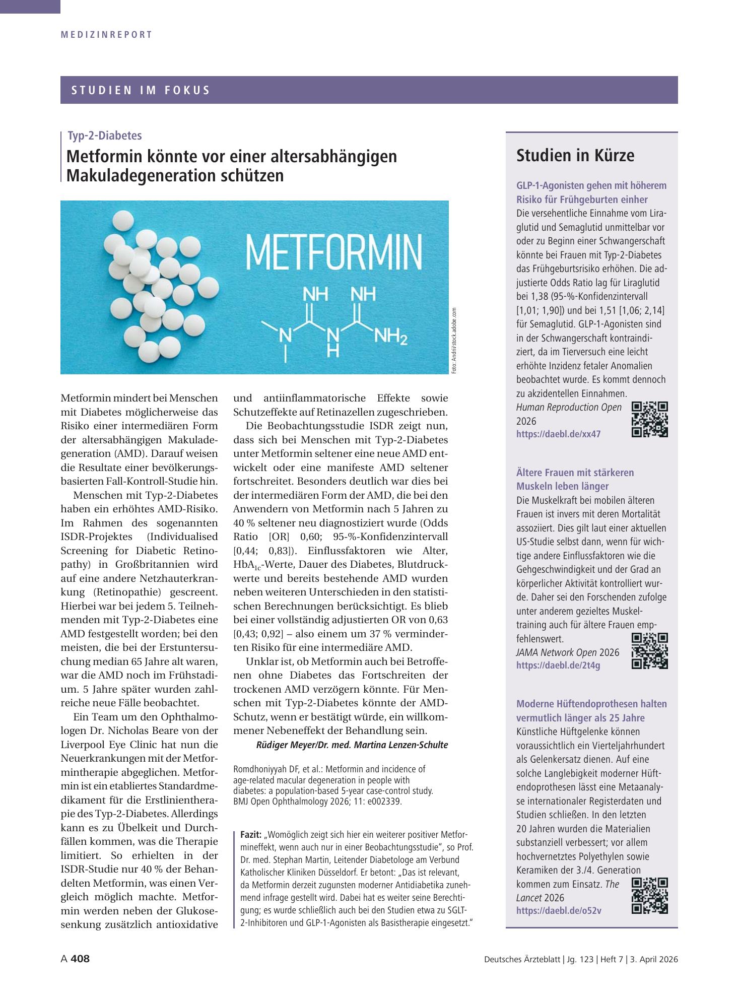 Vorschauseite 1: Studien in Kürze – Deutsches Ärzteblatt
