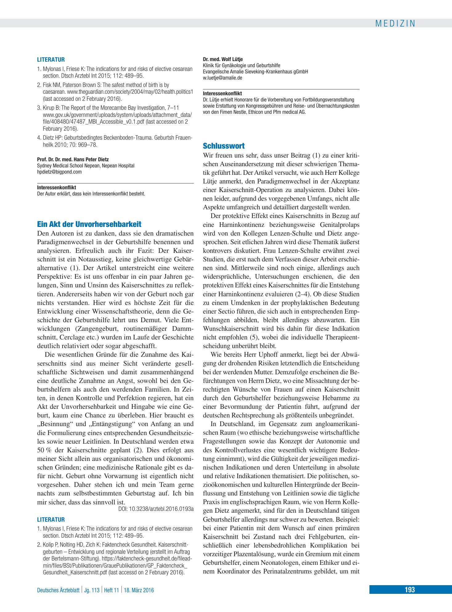 Vorschauseite 1: Schlusswort – Deutsches Ärzteblatt