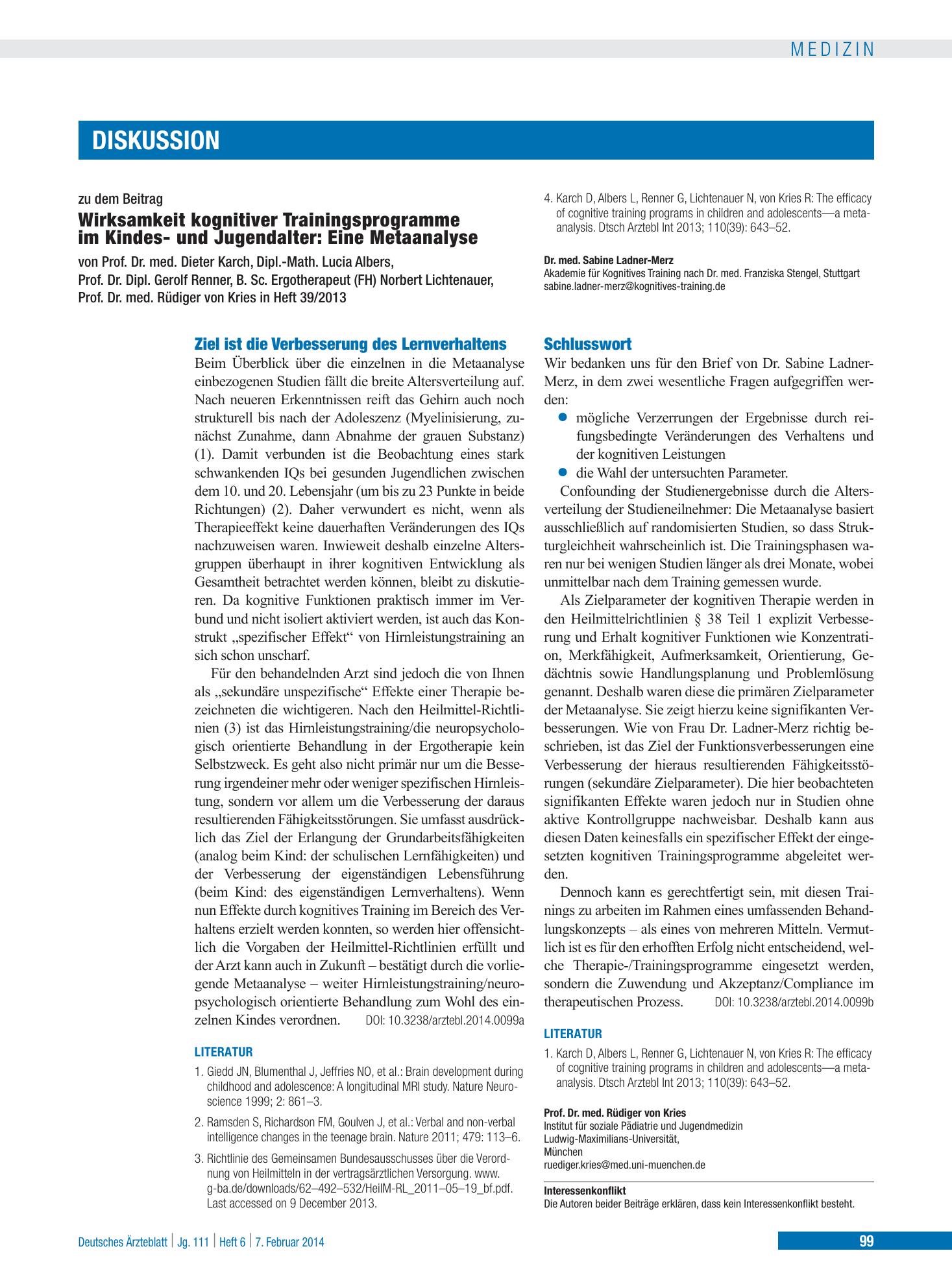 Vorschauseite 1: Schlusswort – Deutsches Ärzteblatt