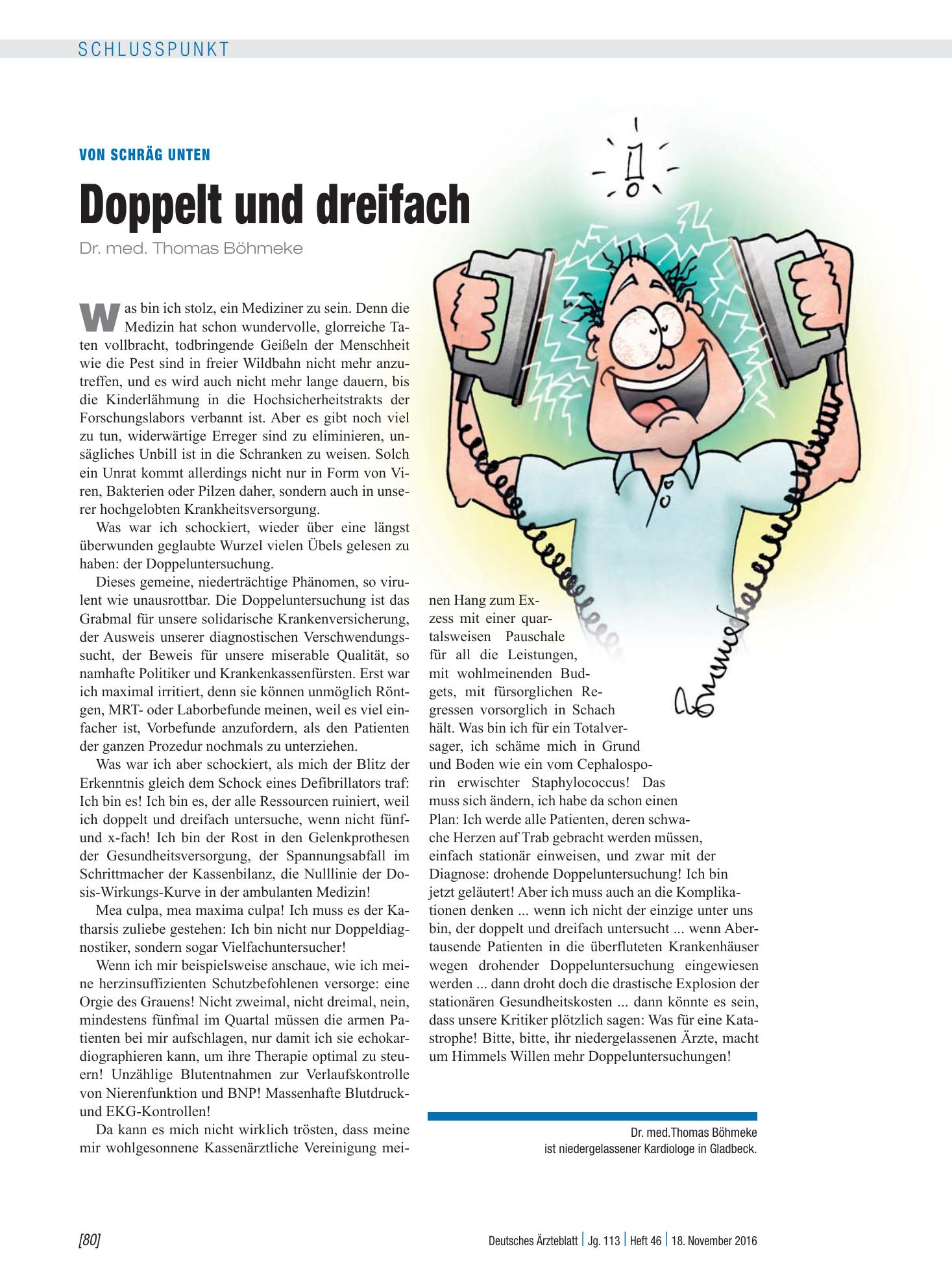 Vorschauseite 1: Von Schräg unten: Doppelt und dreifach – Deutsches Ärzteblatt