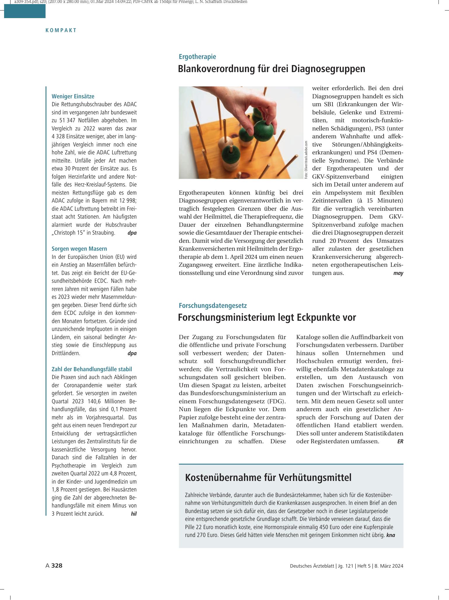 Vorschauseite 1: Forschungsdatengesetz: Forschungsministerium legt Eckpunkte vor – Deutsches Ärzteblatt