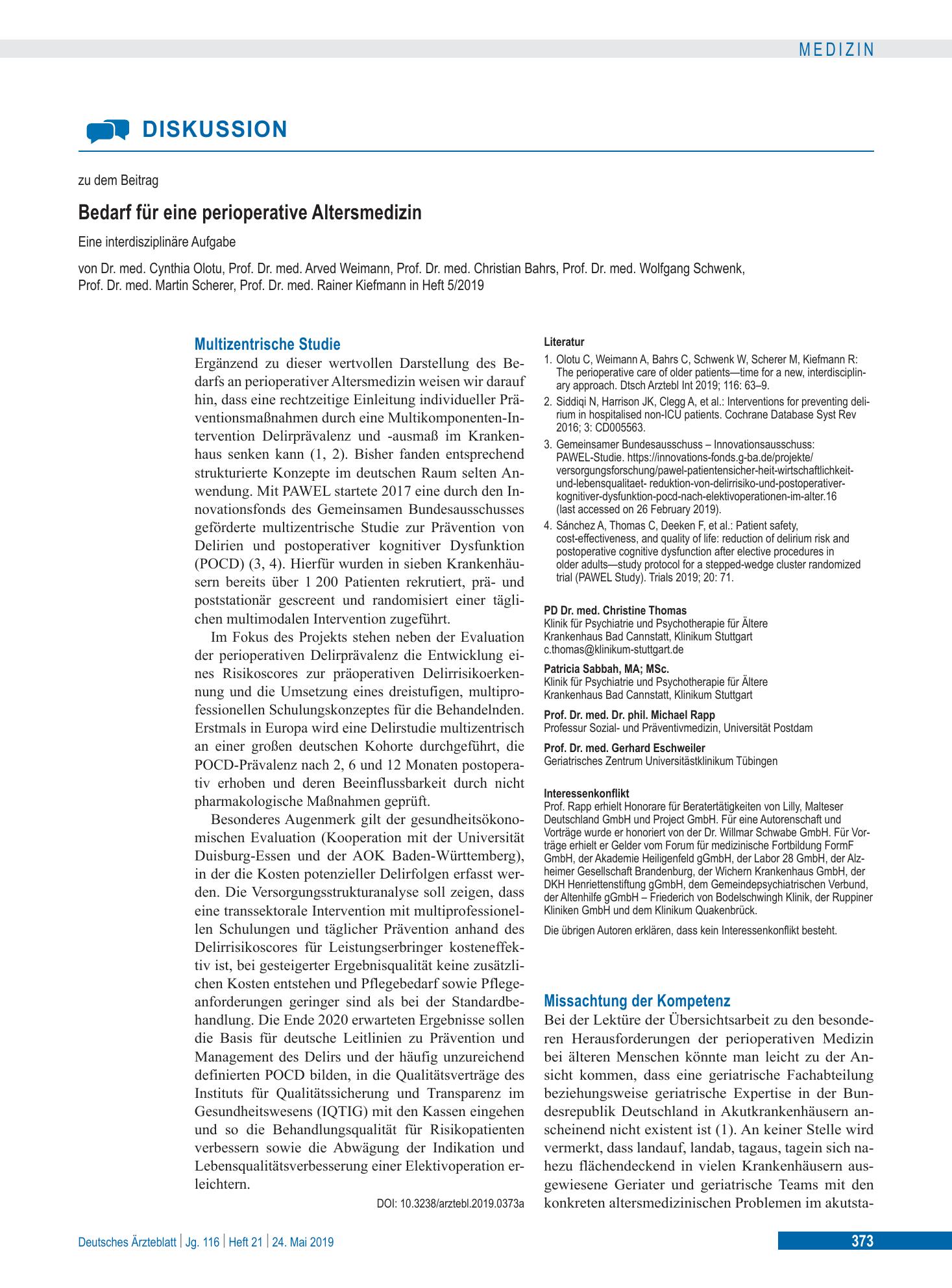 Vorschauseite 1: Multizentrische Studie – Deutsches Ärzteblatt