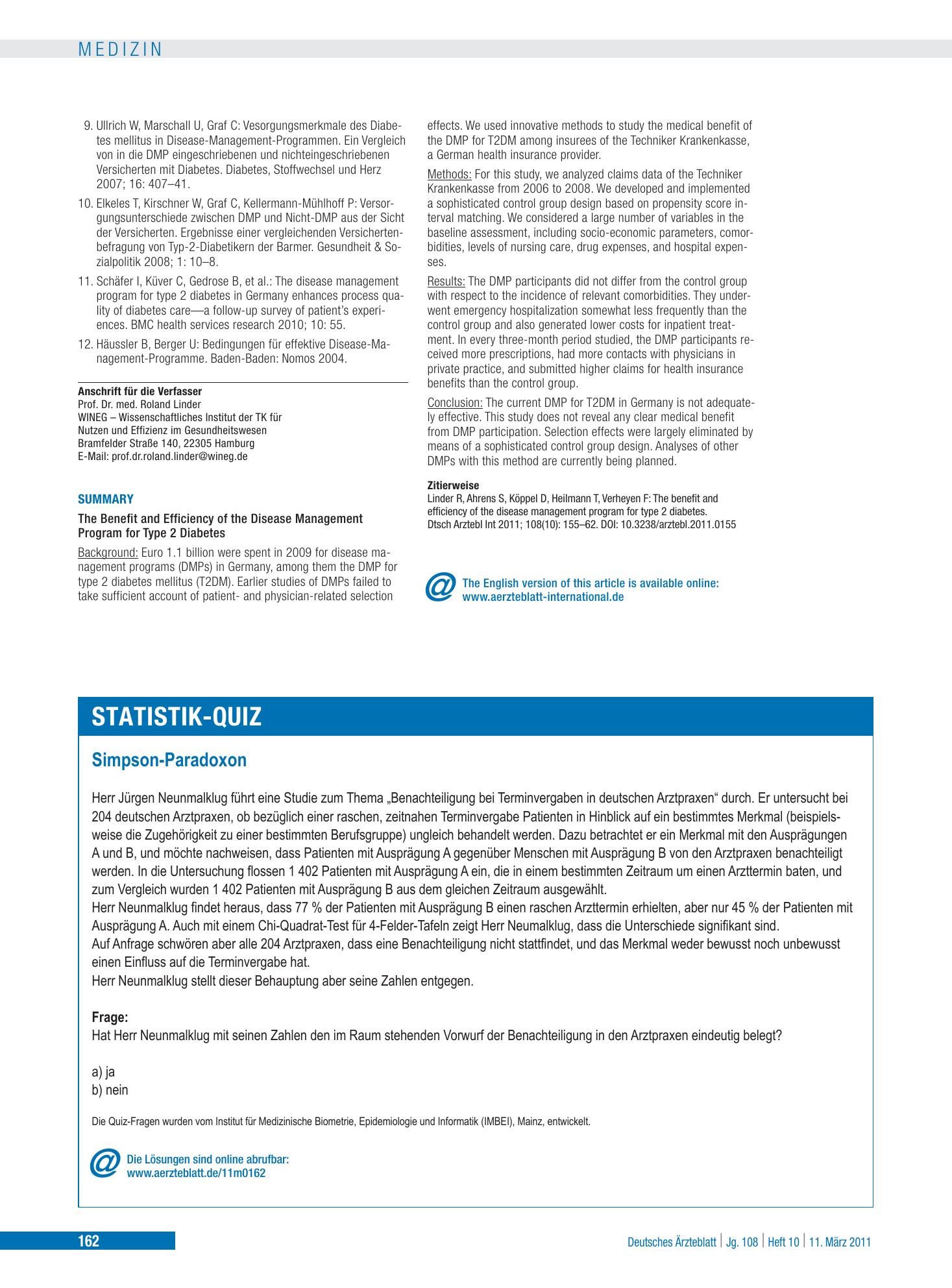 Vorschauseite 1: Simpson-Paradoxon – Deutsches Ärzteblatt
