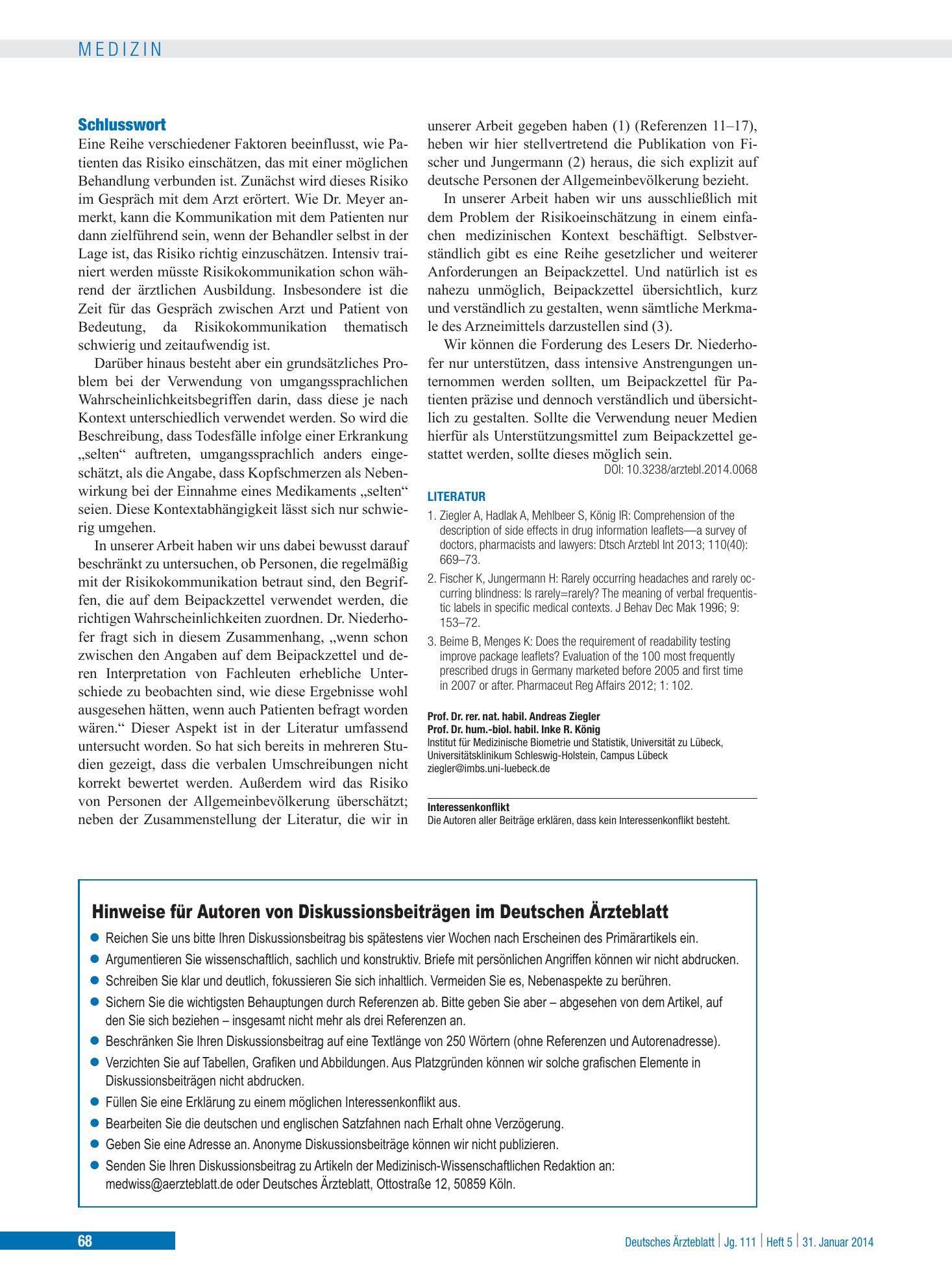 Vorschauseite 1: Schlusswort – Deutsches Ärzteblatt