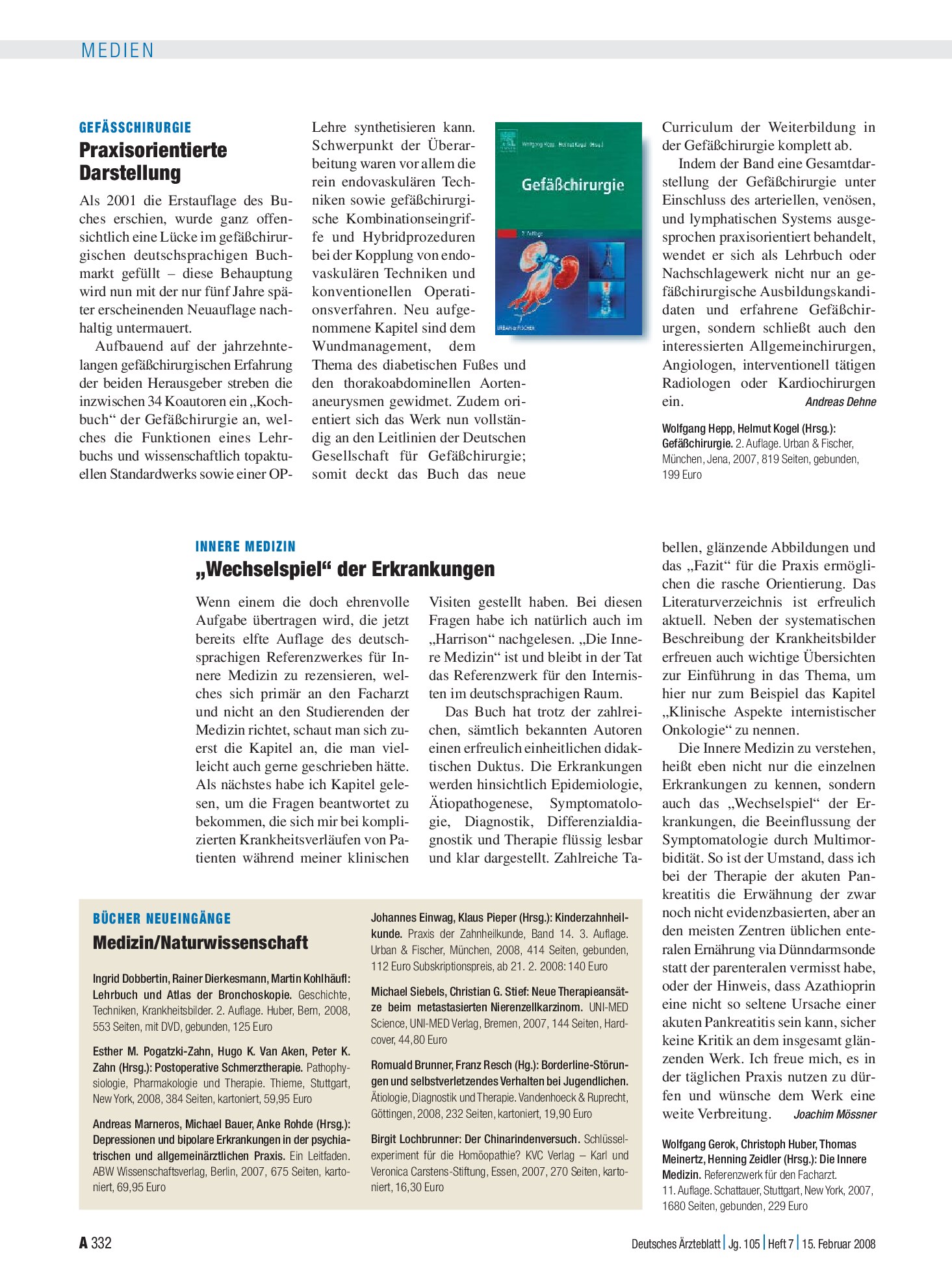 Vorschauseite 1: Gefässchirurgie: Praxisorientierte Darstellung – Deutsches Ärzteblatt