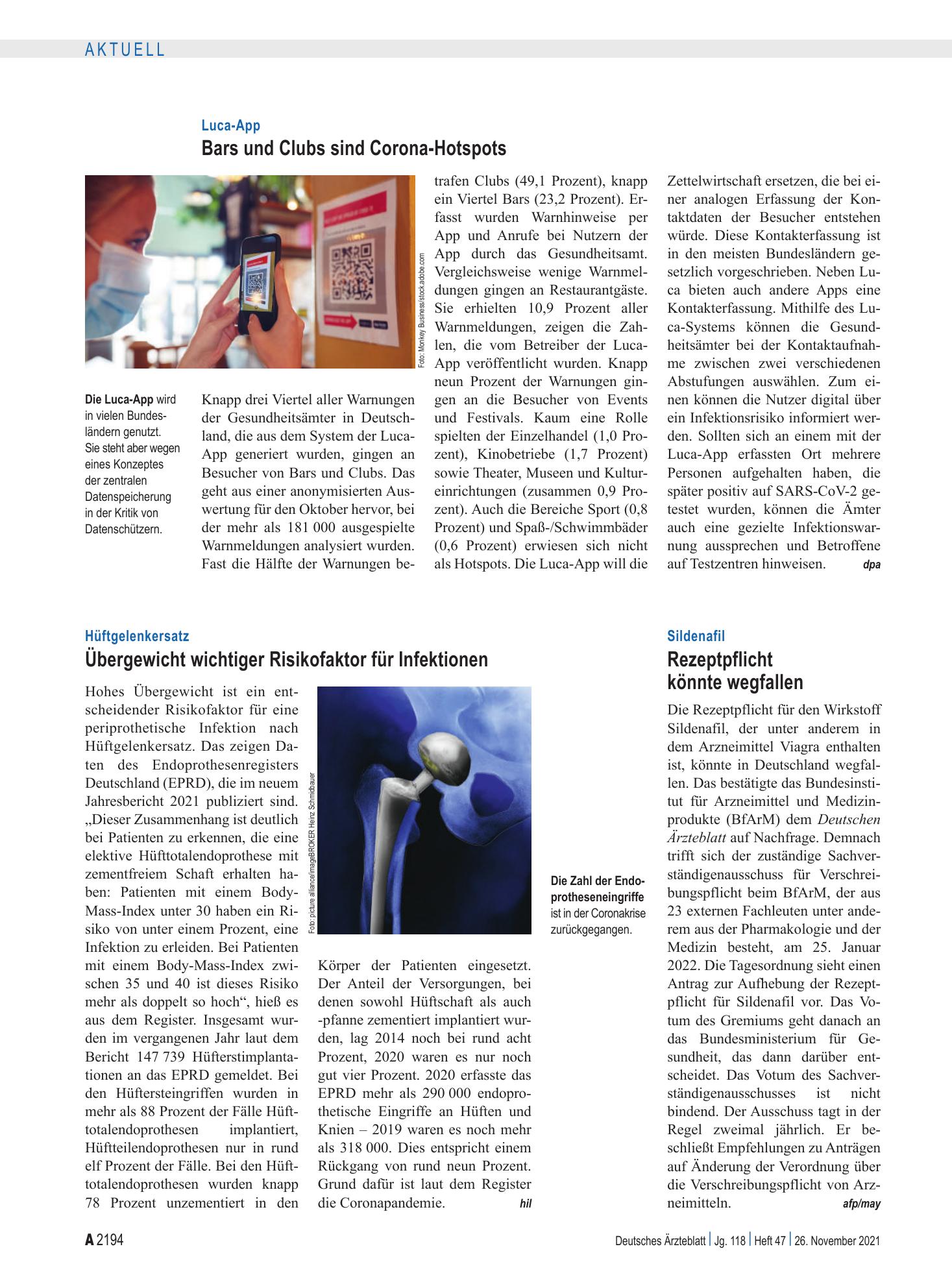 Vorschauseite 1: Sildenafil: Rezeptpflicht könnte wegfallen – Deutsches Ärzteblatt