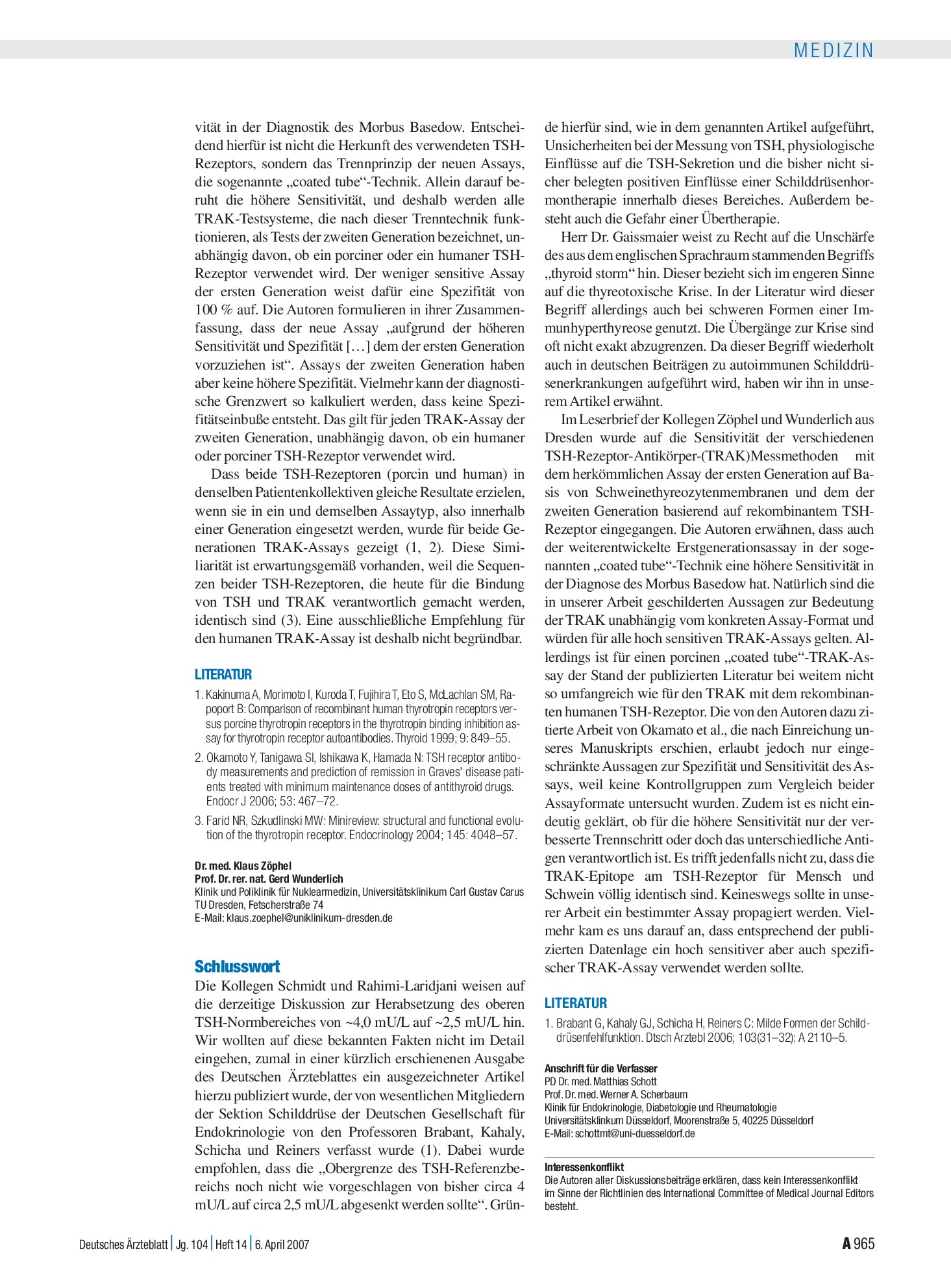 Vorschauseite 1: Autoimmune Schilddrüsenerkrankungen: Schlusswort – Deutsches Ärzteblatt