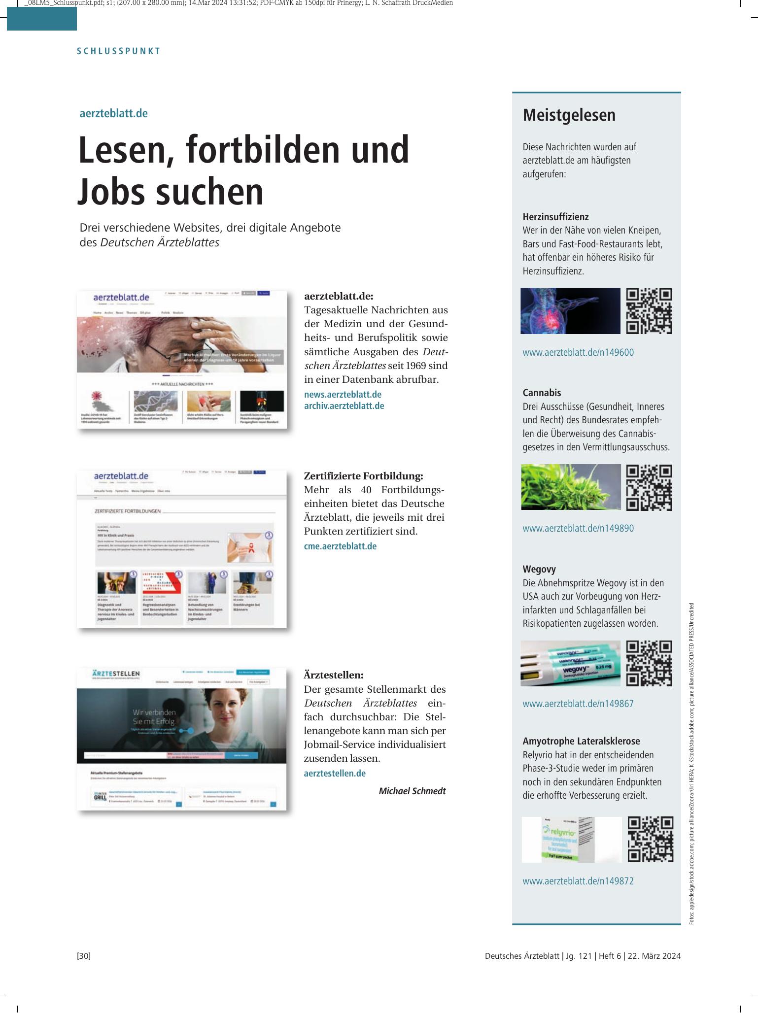 Vorschauseite 1: Meistgelesen – Deutsches Ärzteblatt