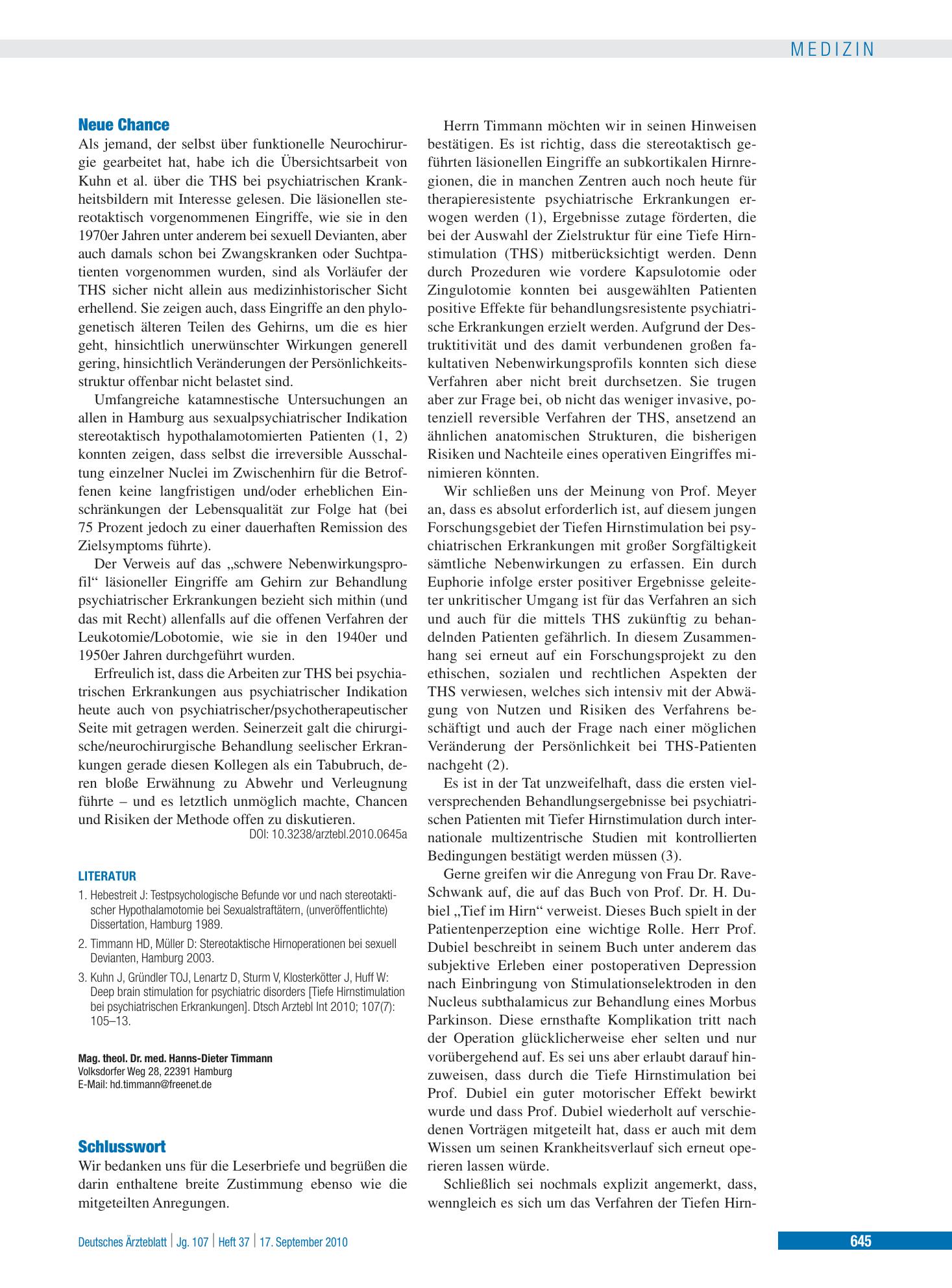 Vorschauseite 1: Schlusswort – Deutsches Ärzteblatt
