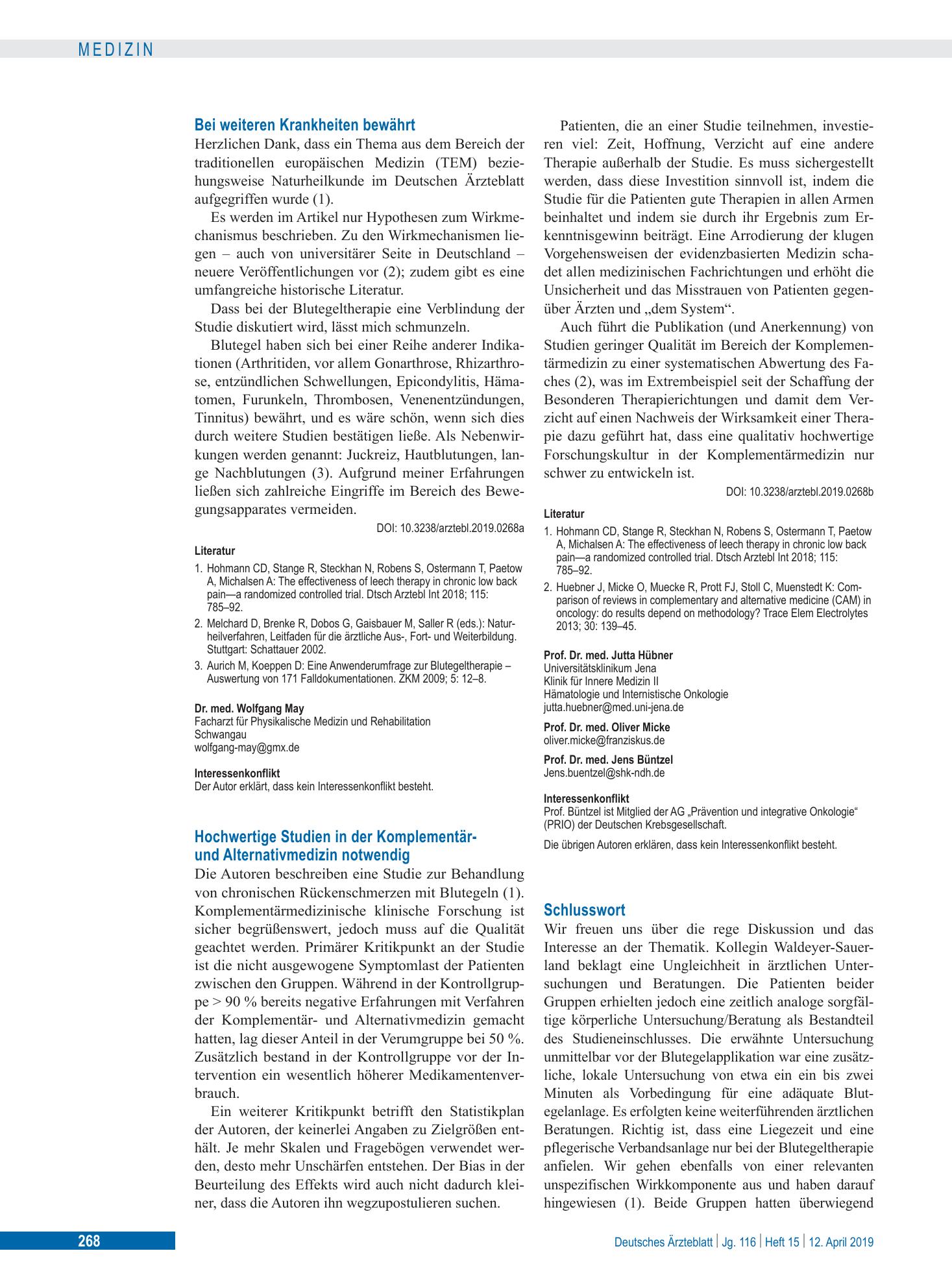 Vorschauseite 1: Schlusswort – Deutsches Ärzteblatt