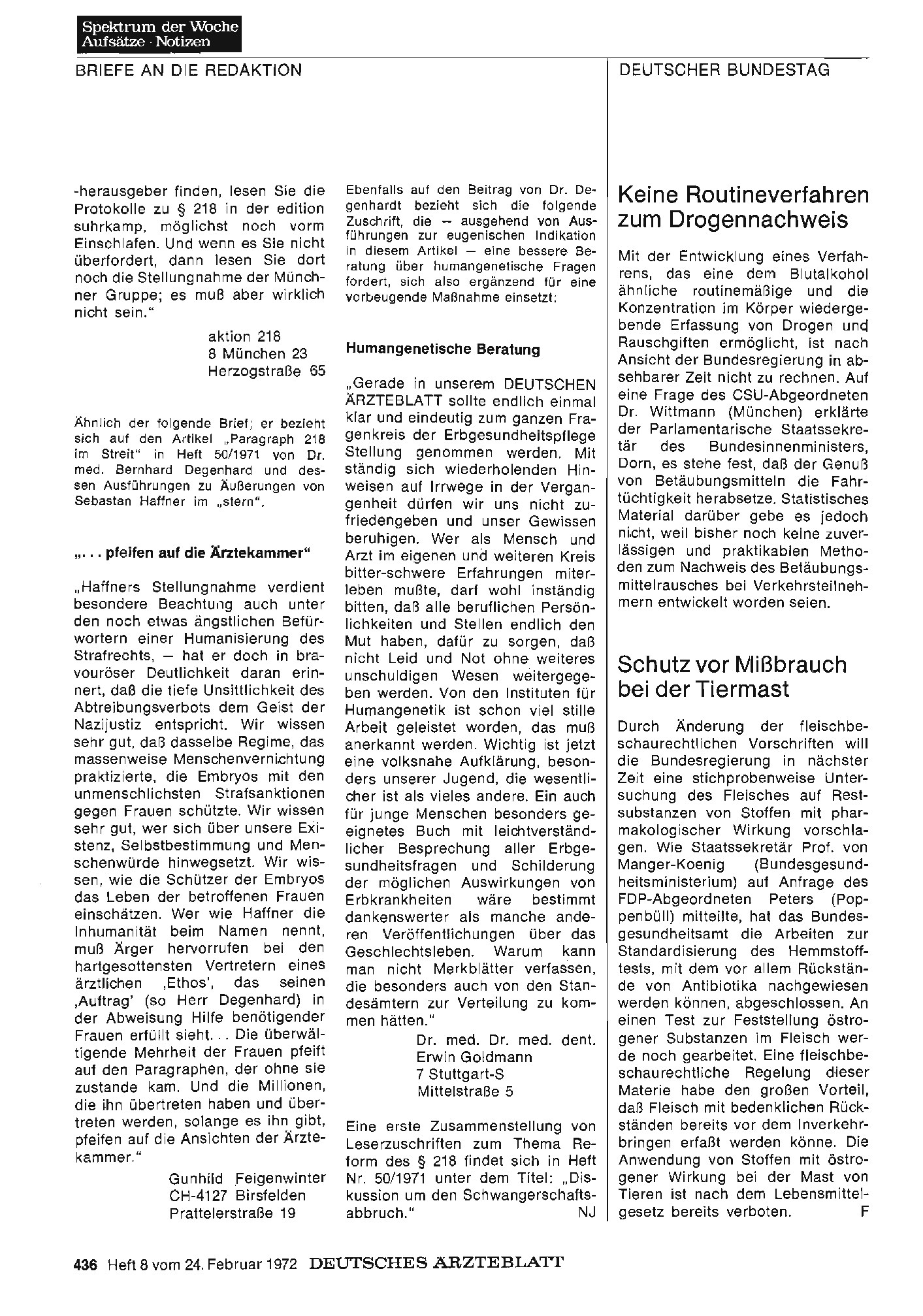 Vorschauseite 1: Reform des Paragraphen 218: Hinweis der Redaktion