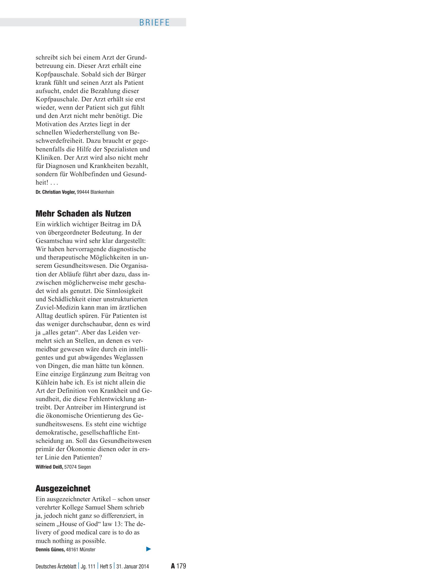 Vorschauseite 1: Patientenorientierung: Ausgezeichnet – Deutsches Ärzteblatt