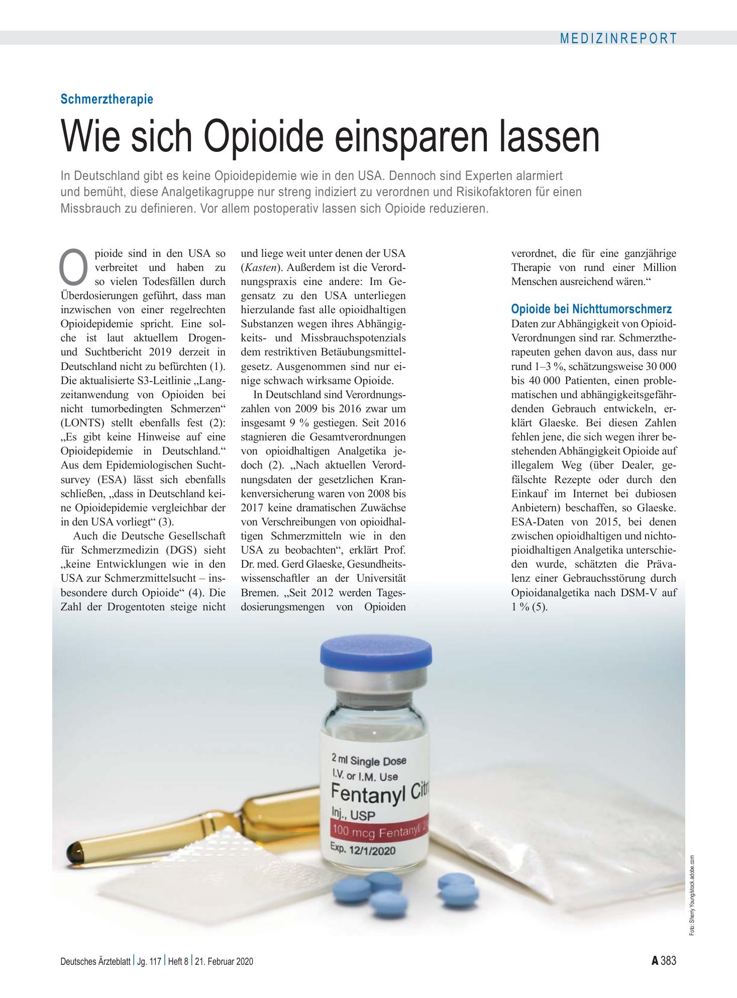 Vorschauseite 1: Schmerztherapie: Wie sich Opioide einsparen lassen – Deutsches Ärzteblatt
