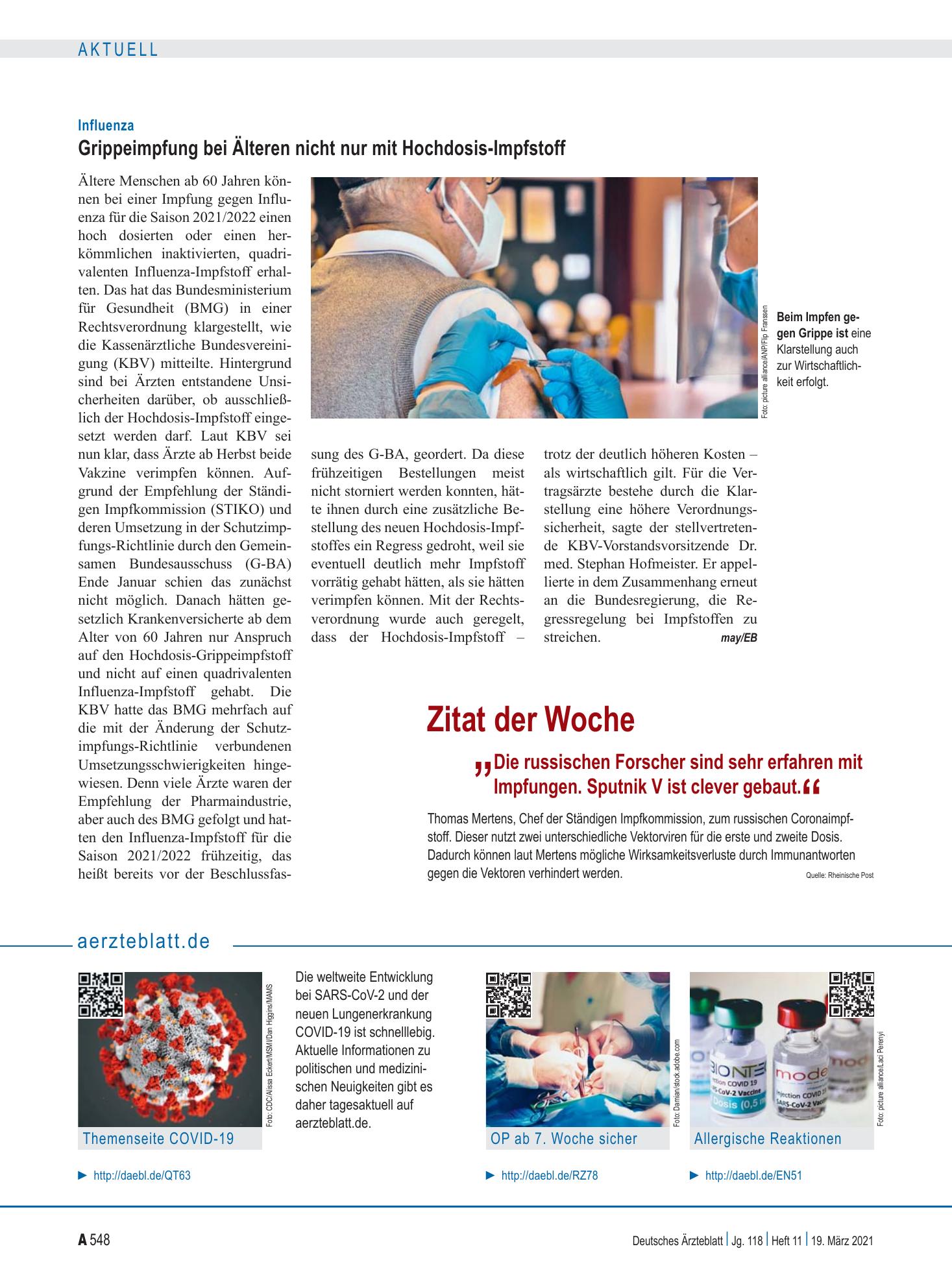 Vorschauseite 1: aerzteblatt.de – Deutsches Ärzteblatt