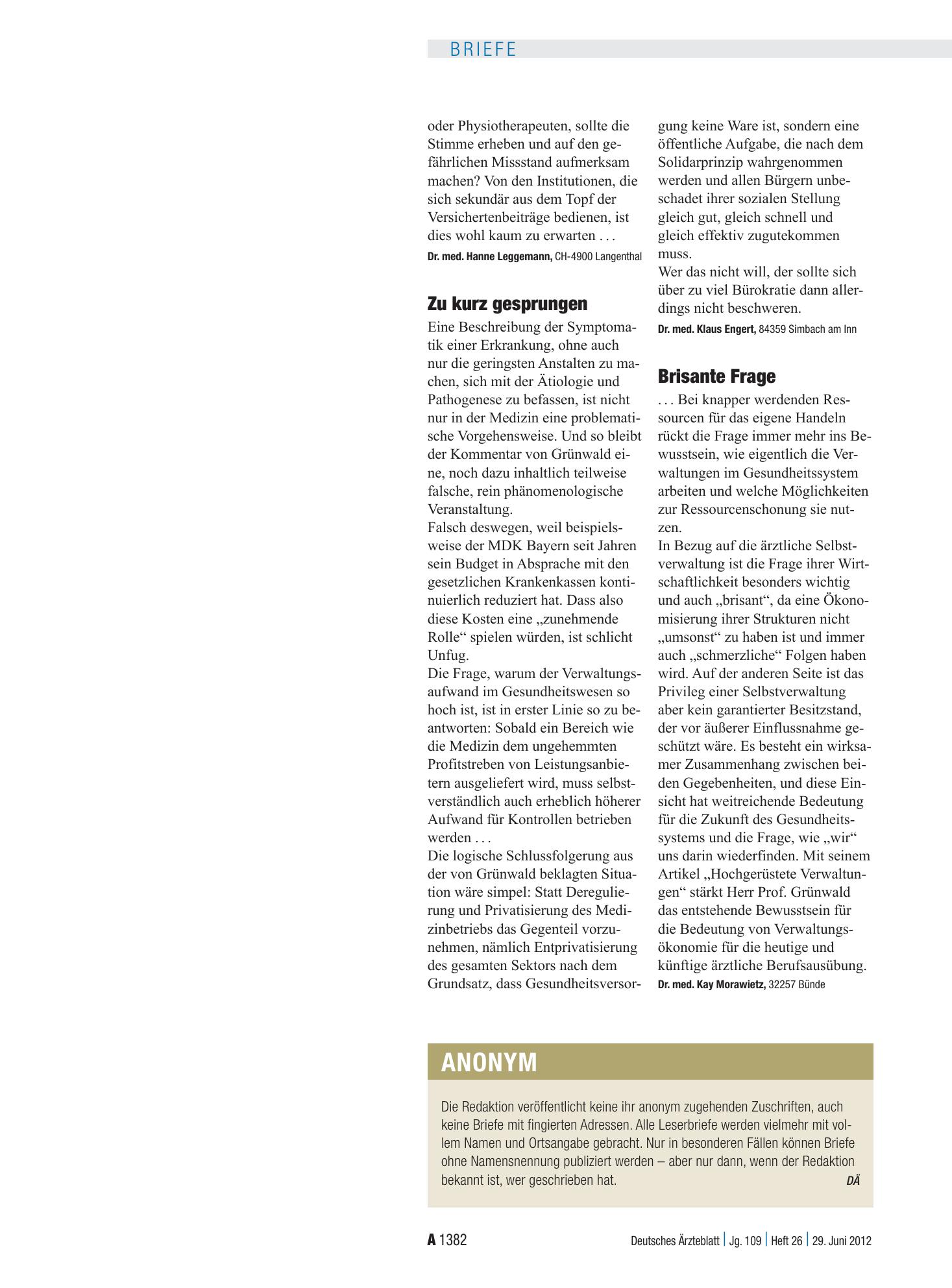 Vorschauseite 1: Kommentar: Brisante Frage – Deutsches Ärzteblatt