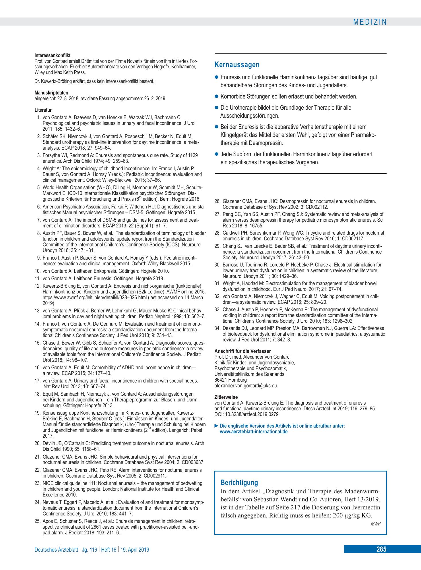 Vorschauseite 1: Berichtigung – Deutsches Ärzteblatt
