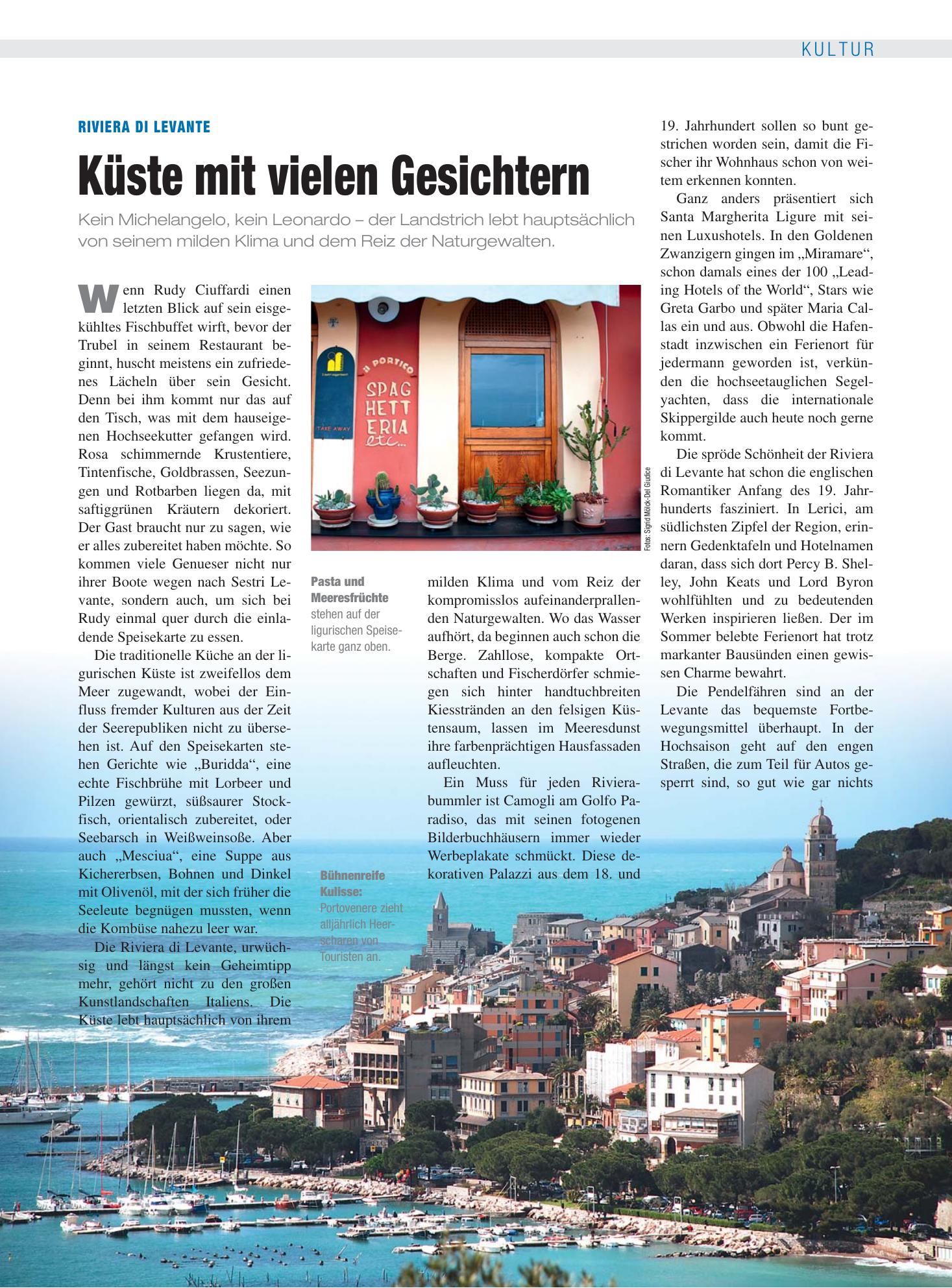 Vorschauseite 1: Riviera di Levante: Küste mit vielen Gesichtern – Deutsches Ärzteblatt
