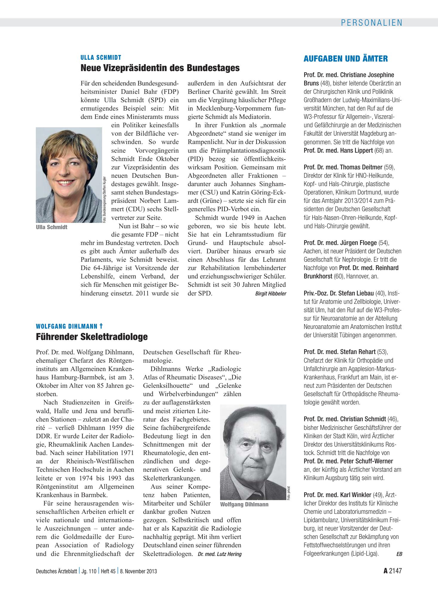 Vorschauseite 1: Aufgaben und Ämter – Deutsches Ärzteblatt