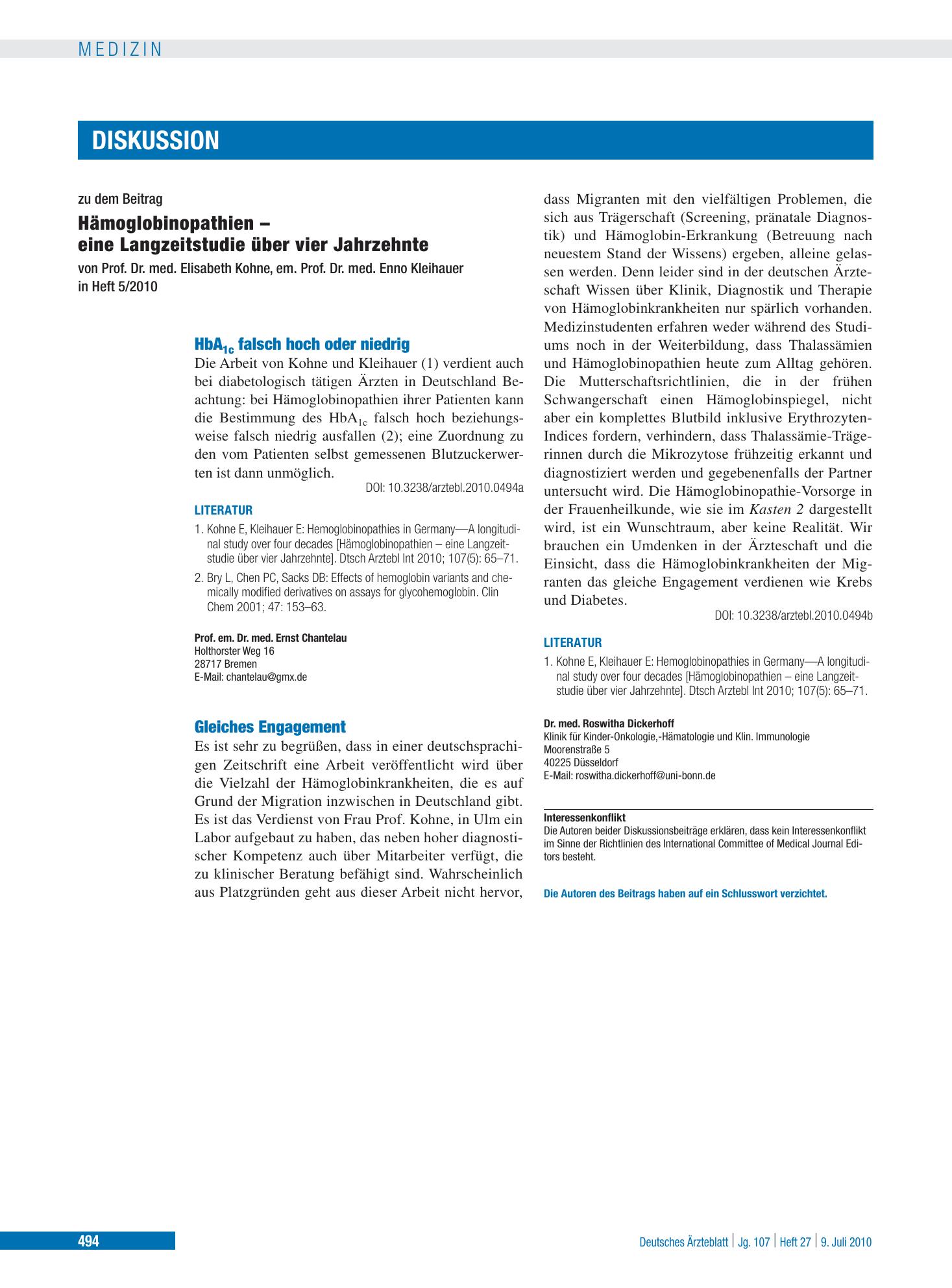 Vorschauseite 1: Gleiches Engagement – Deutsches Ärzteblatt